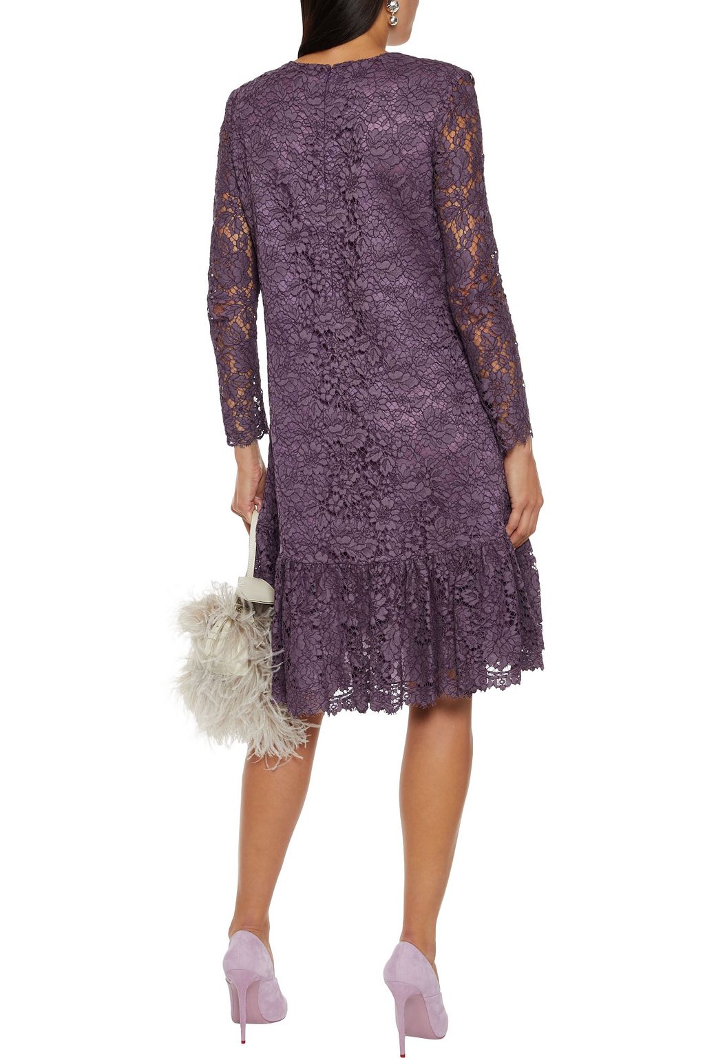 ADAM LIPPES Ruffled cotton-blend corded lace dress