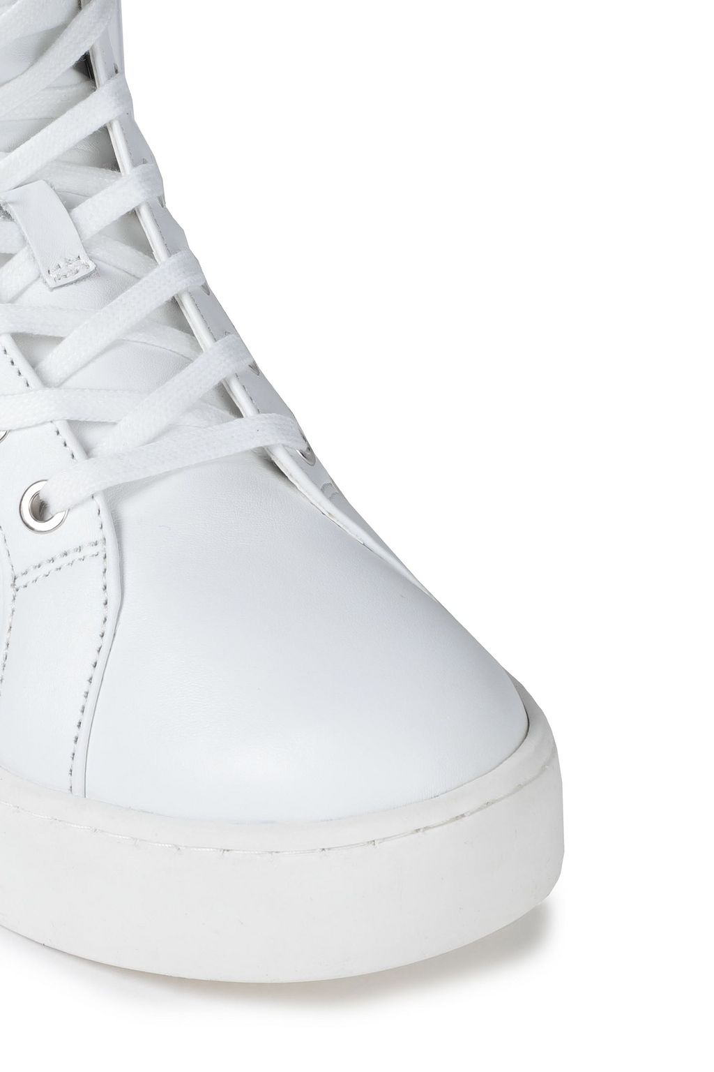 LOVE MOSCHINO Embellished leather high-top sneakers