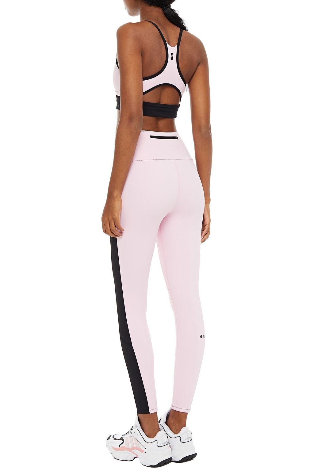 SOLID & STRIPED SPORT Cutout striped stretch-jersey sports bra