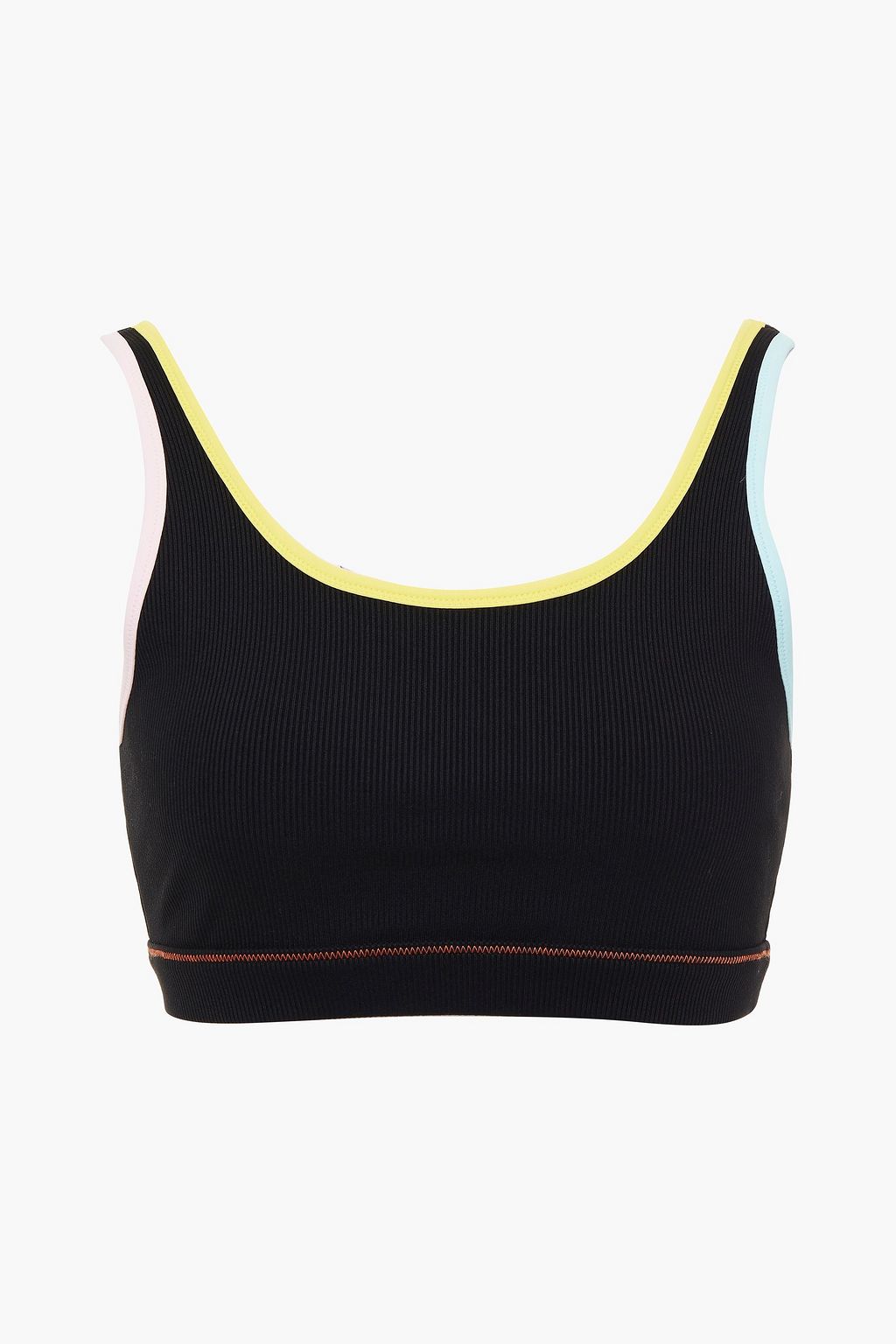 Color-block stretch sports bra