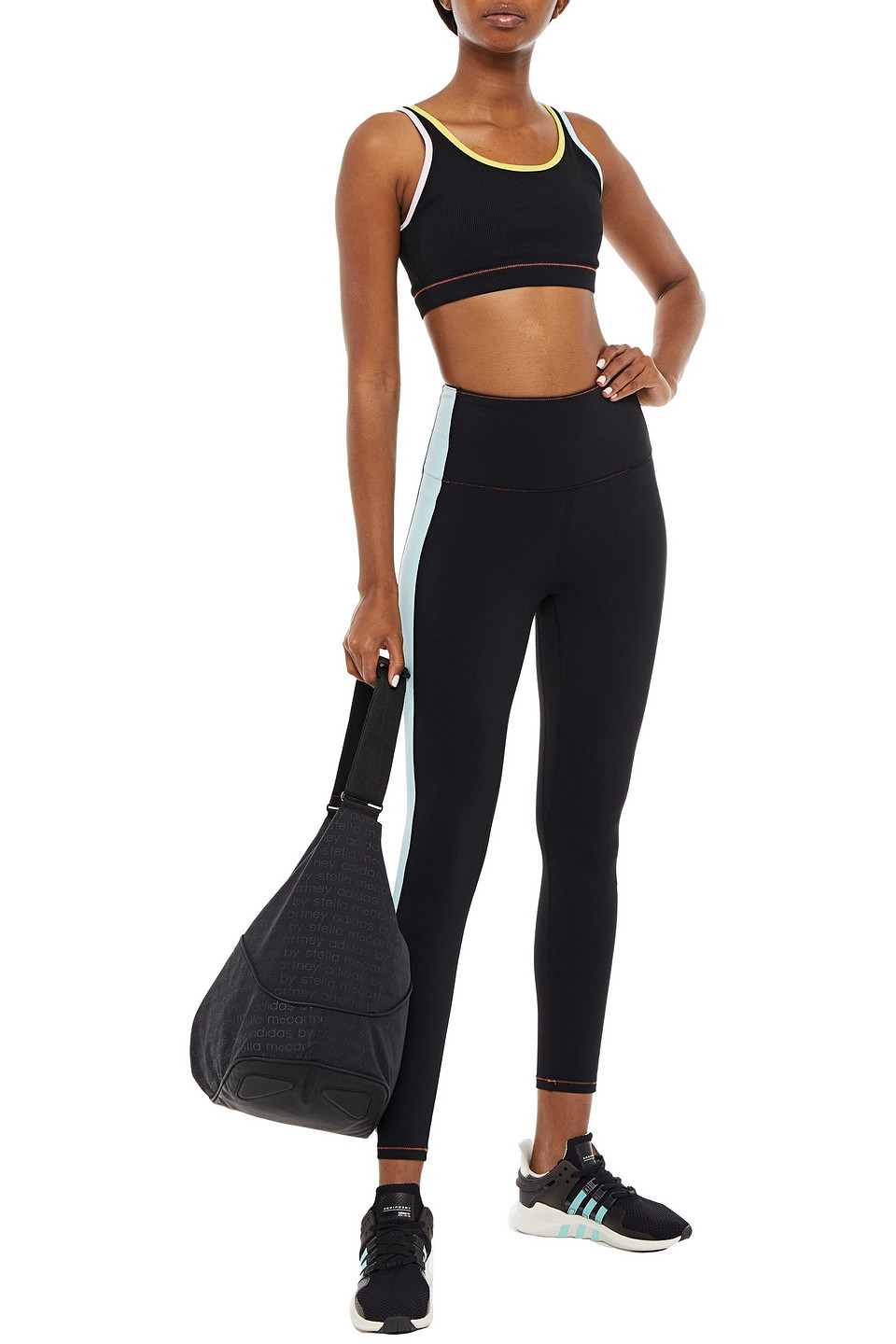 SOLID & STRIPED SPORT colour-BLOCK STRETCH SPORTS BRA,3074457345627648284