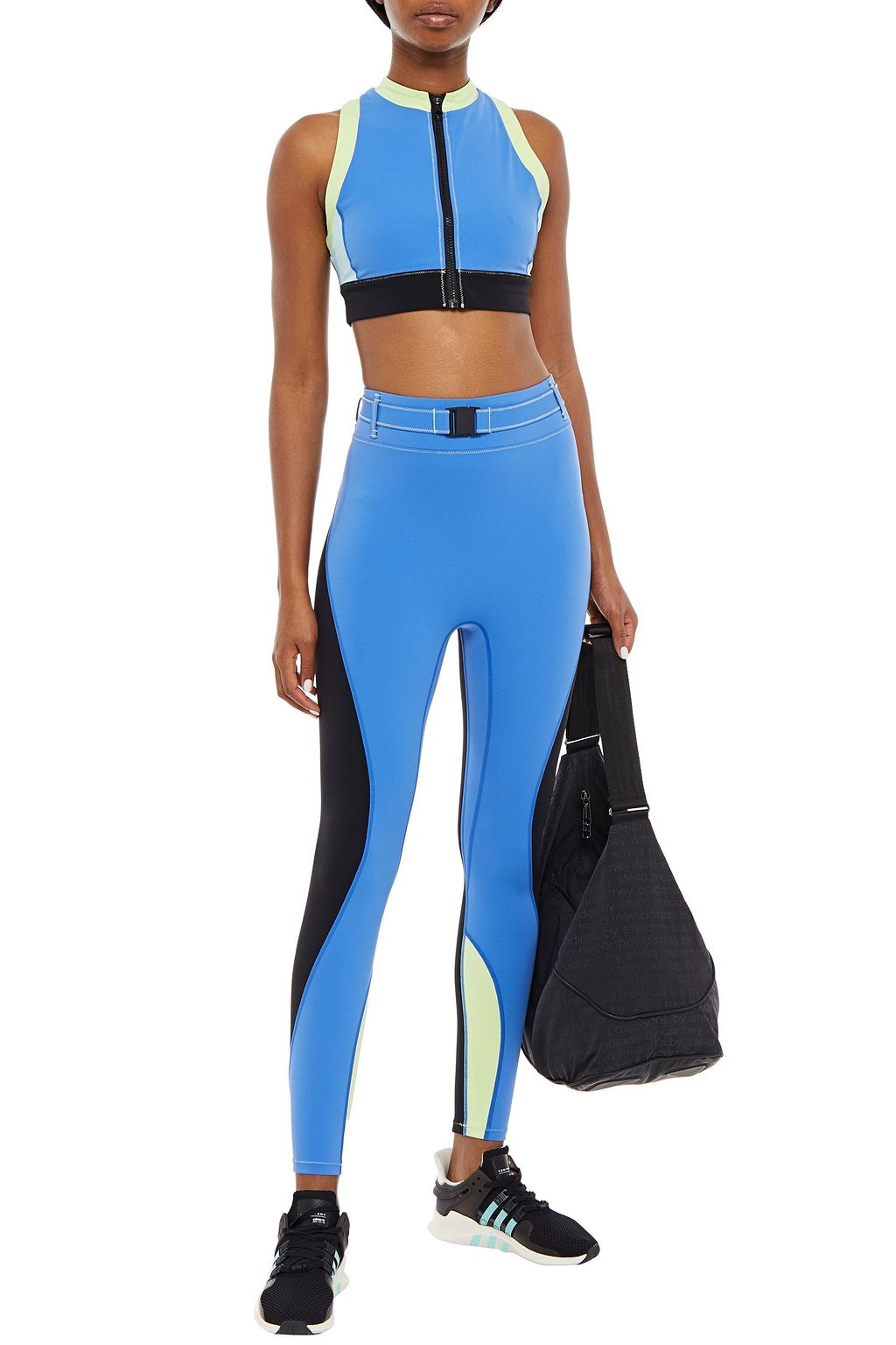 SOLID & STRIPED SPORT Printed color-block stretch sports bra