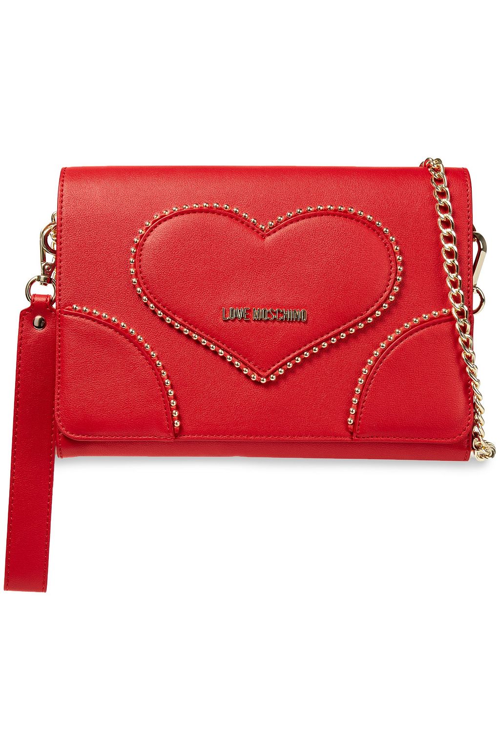 LOVE MOSCHINO Studded faux leather clutch