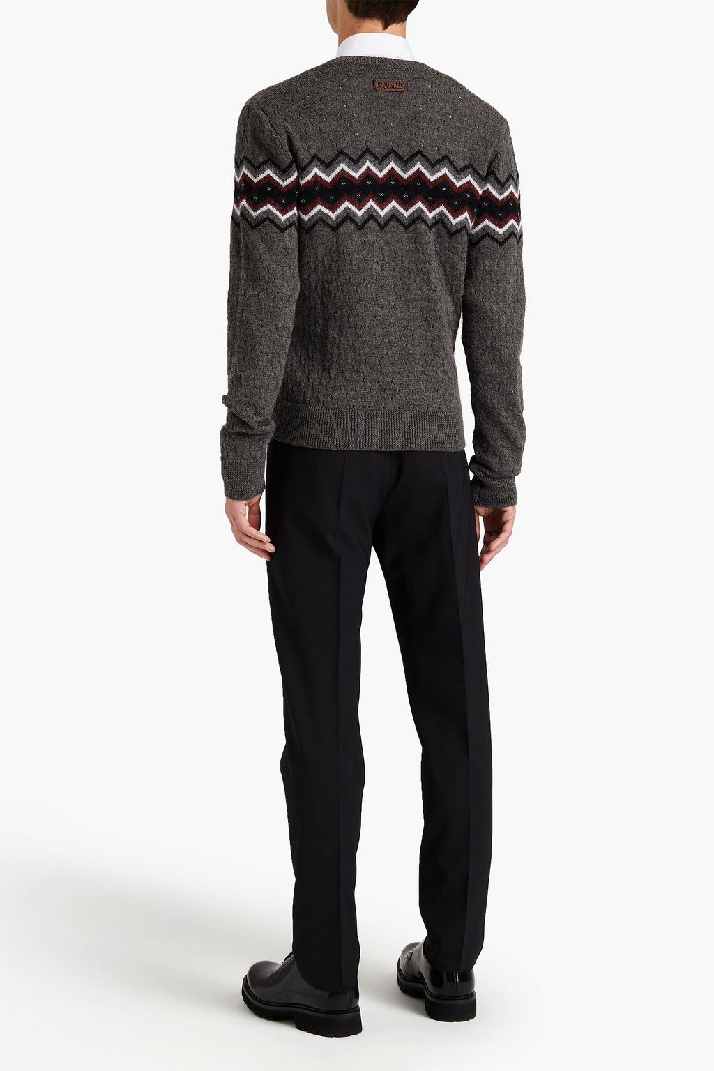 DSQUARED2 Jacquard-knit alpaca and wool-blend cardigan