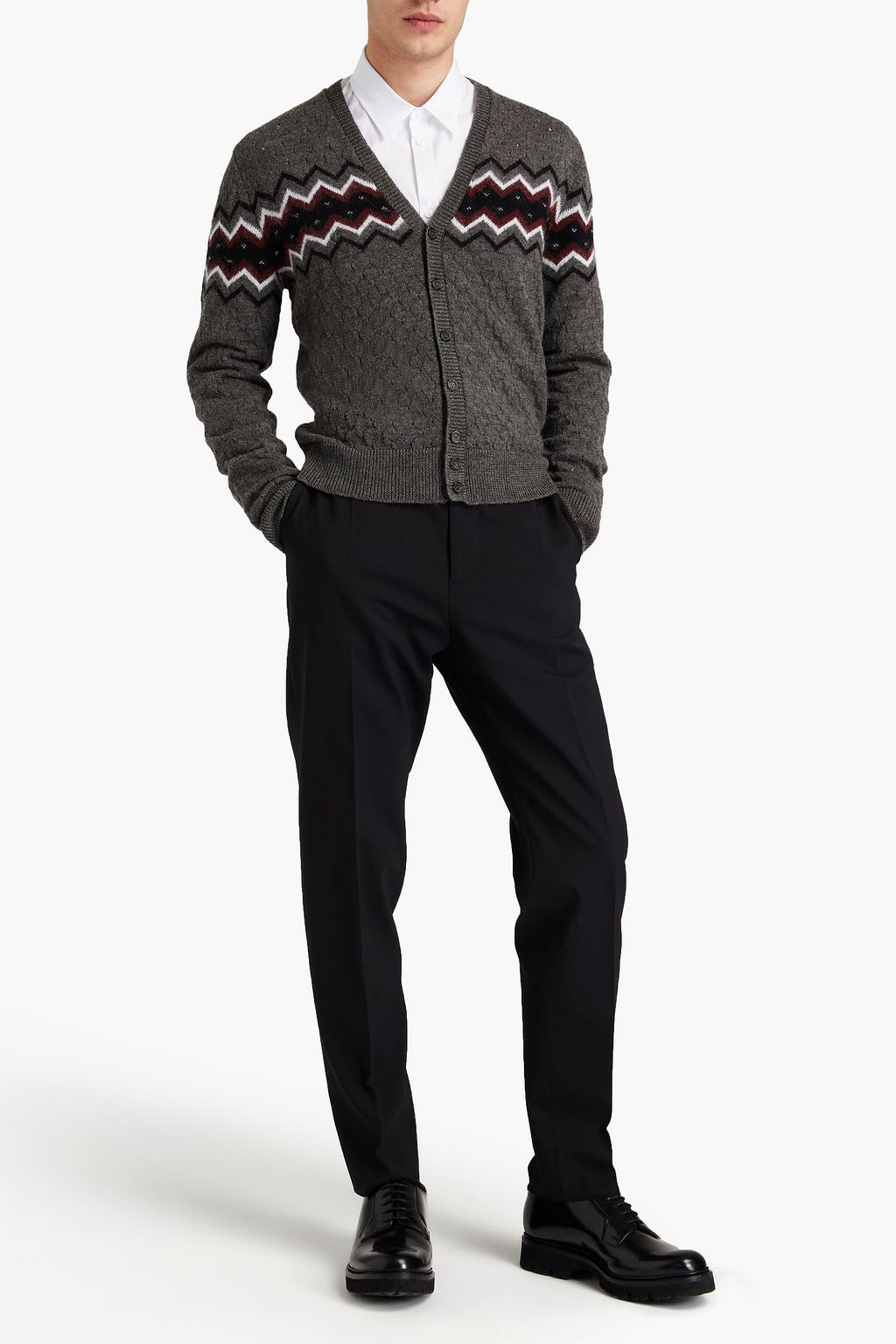 DSQUARED2 Jacquard-knit alpaca and wool-blend cardigan