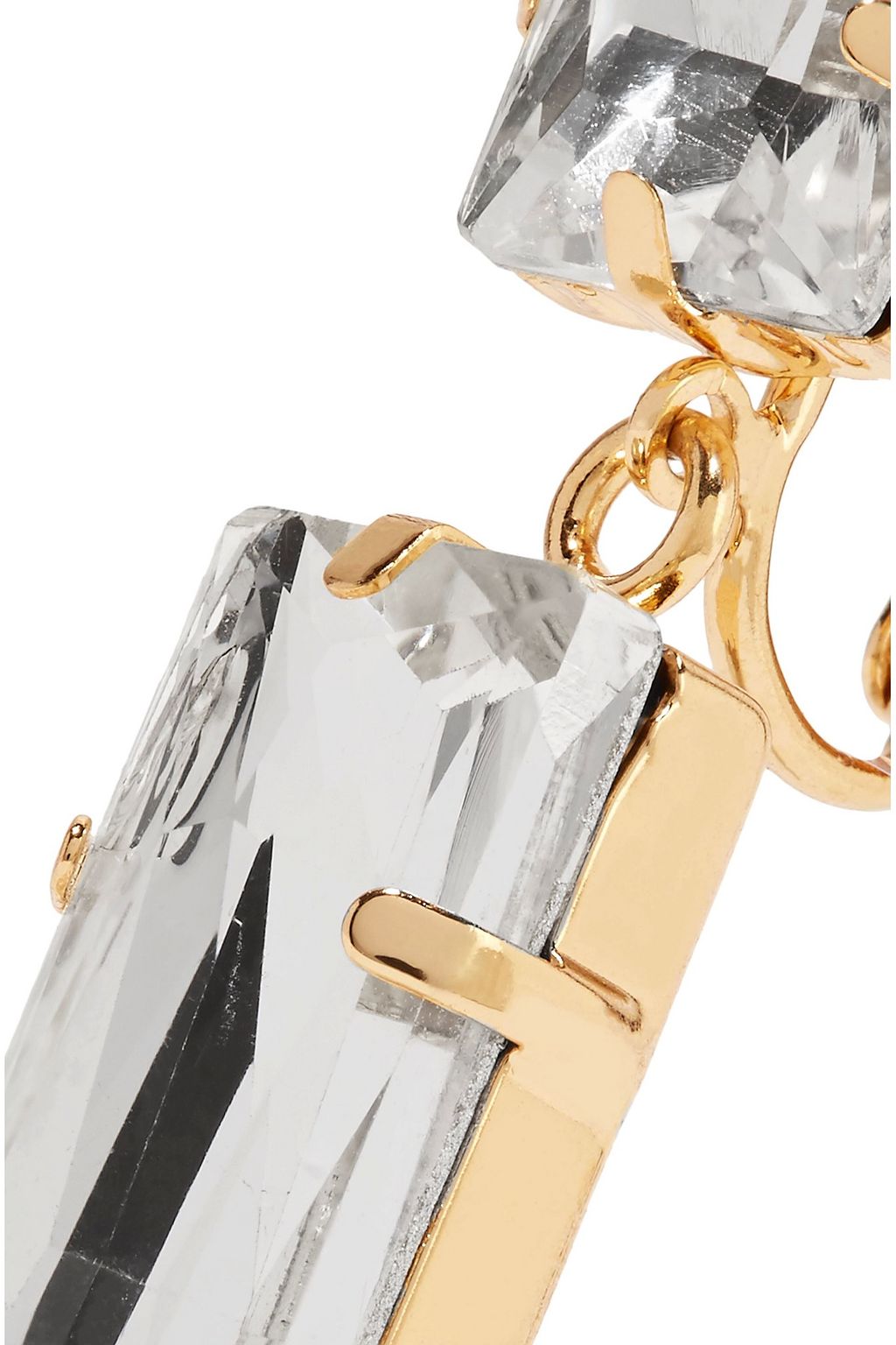 KENNETH JAY LANE Gold-tone crystal clip earrings