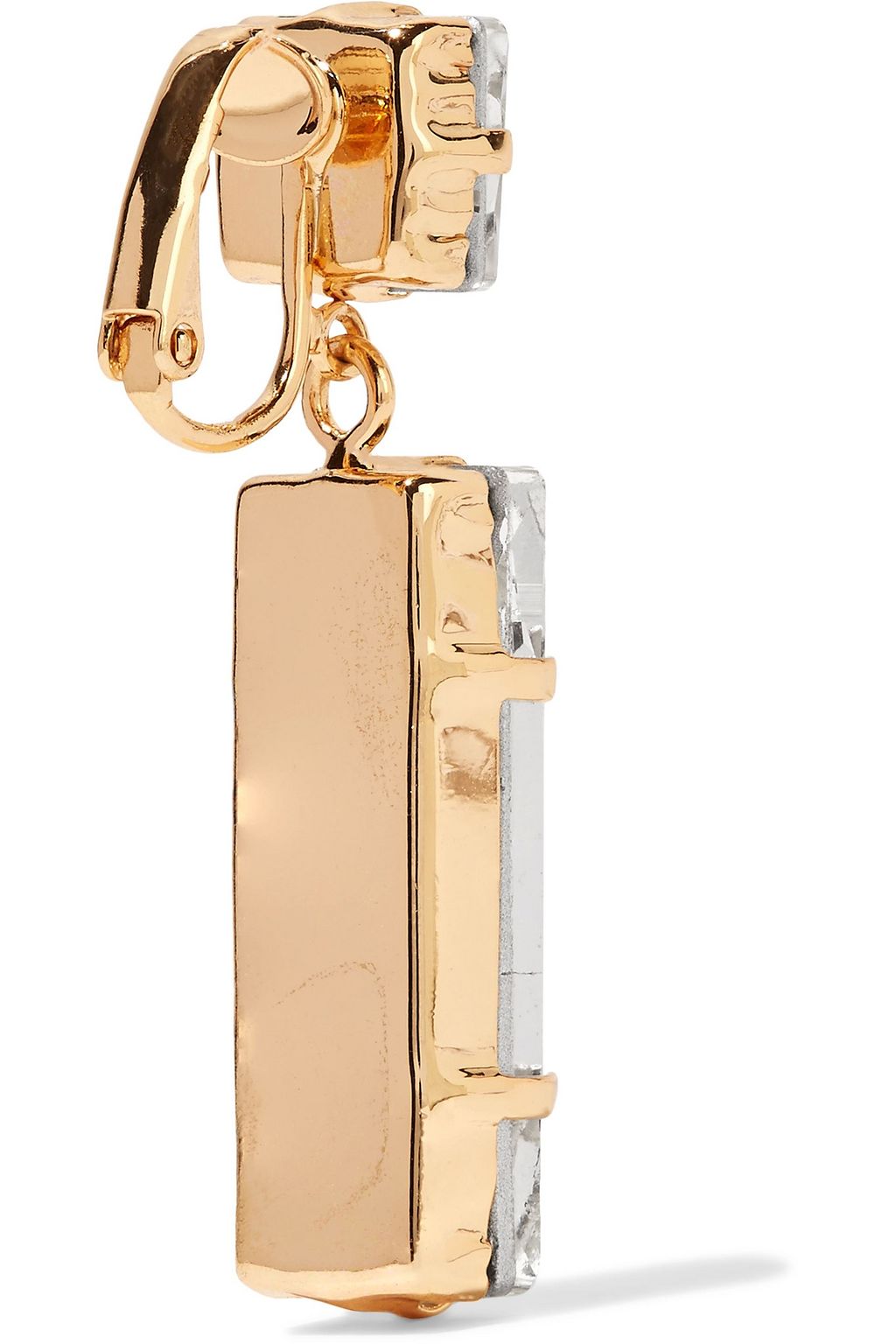 KENNETH JAY LANE Gold-tone crystal clip earrings