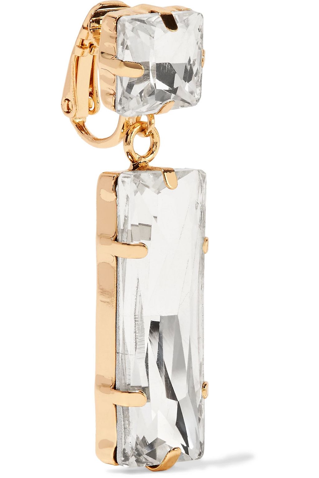 KENNETH JAY LANE Gold-tone crystal clip earrings