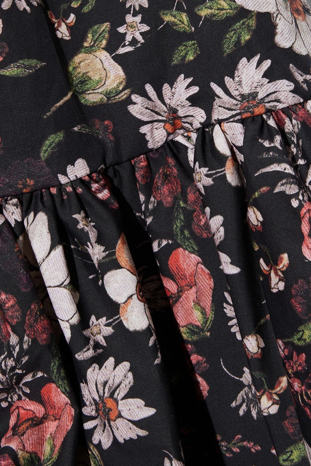 ADAM LIPPES Ruffled floral-print cotton-blend poplin dress