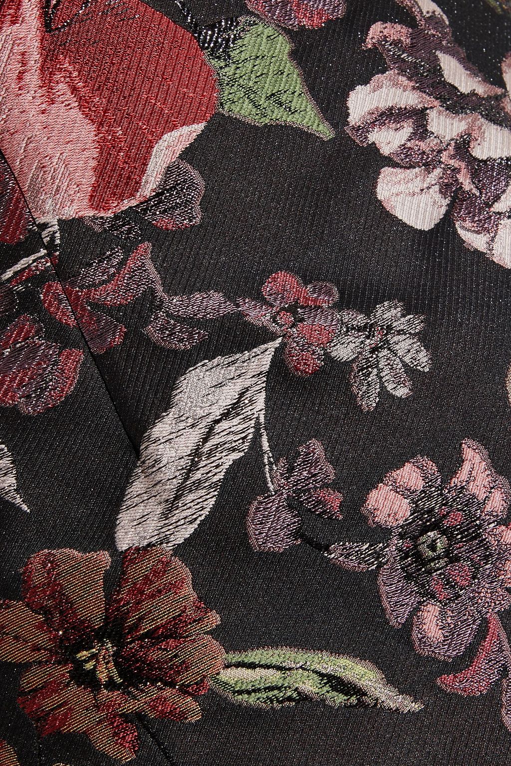 ADAM LIPPES Metallic floral-jacquard mini dress