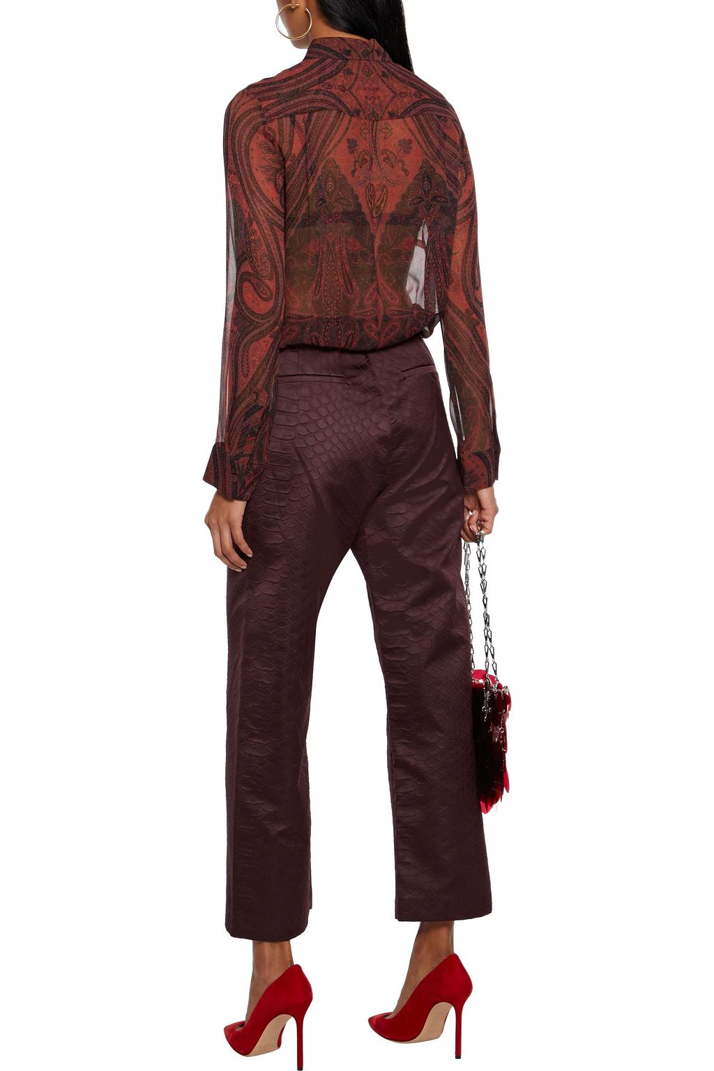 ADAM LIPPES Printed silk-chiffon shirt