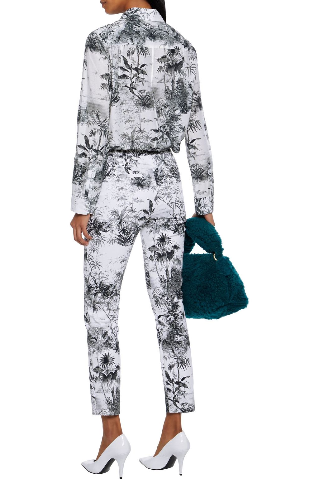 ADAM LIPPES Printed cotton-blend twill skinny pants