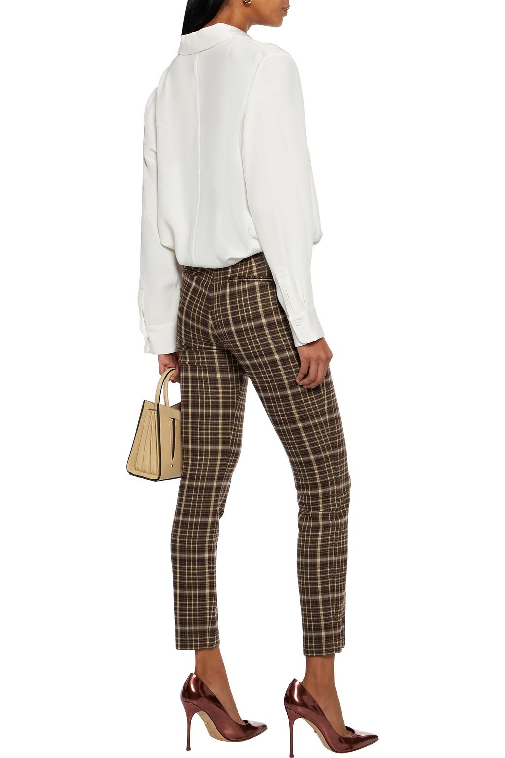 ADAM LIPPES Checked twill skinny pants