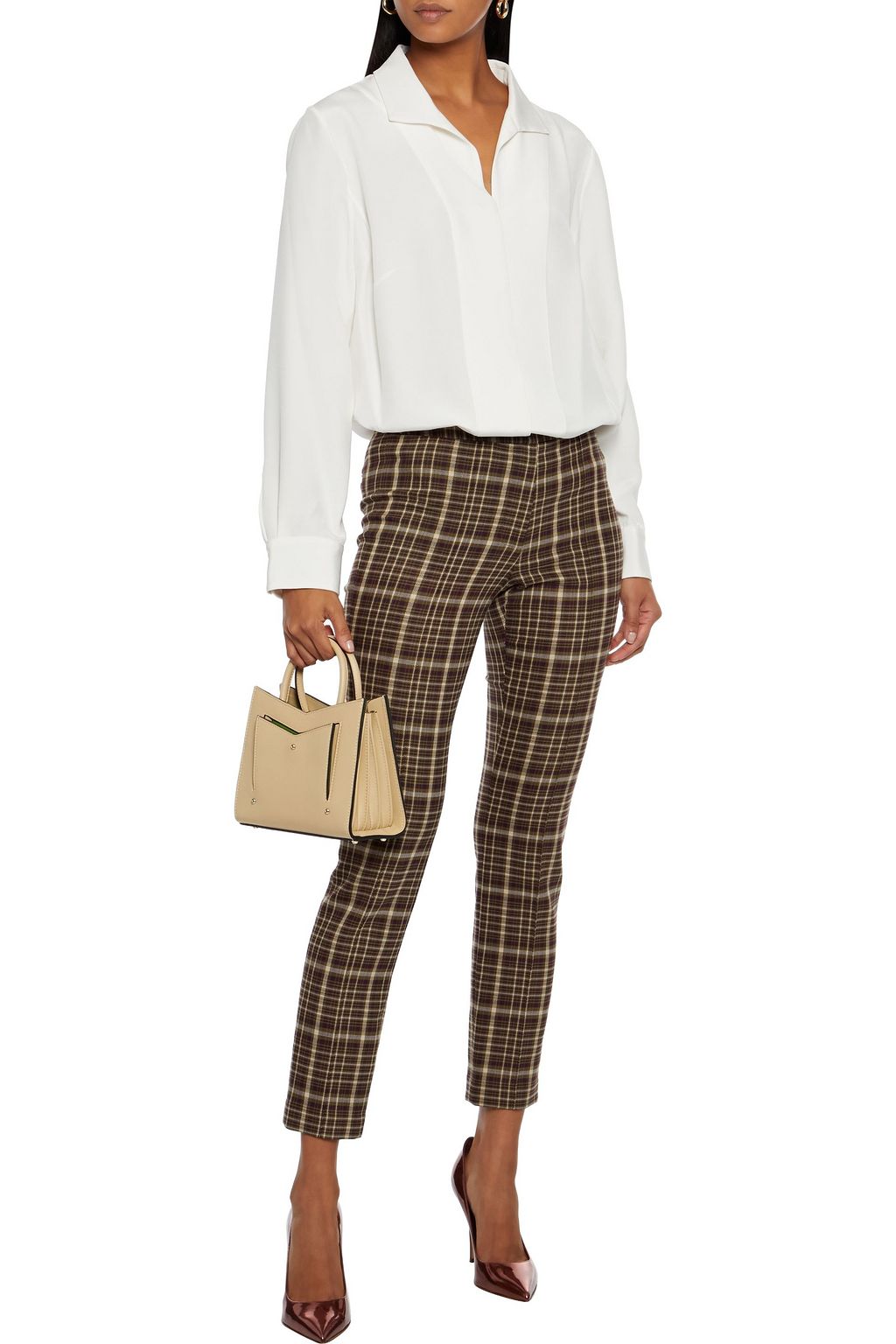 ADAM LIPPES Checked twill skinny pants