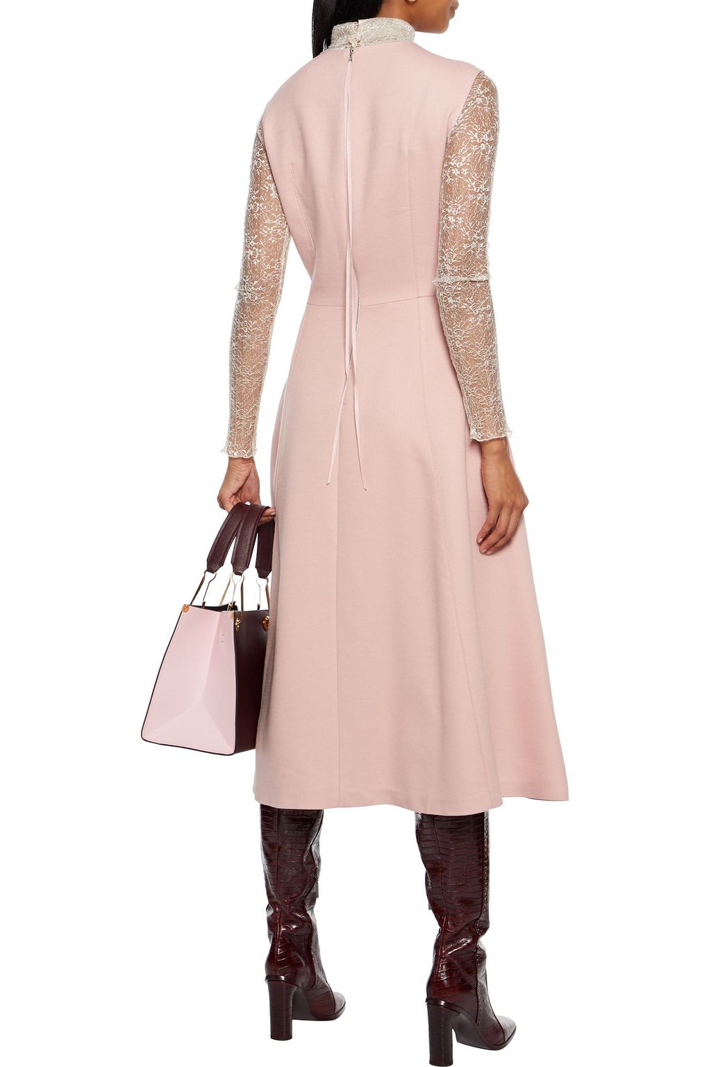 ADAM LIPPES Flared stretch-twill midi dress