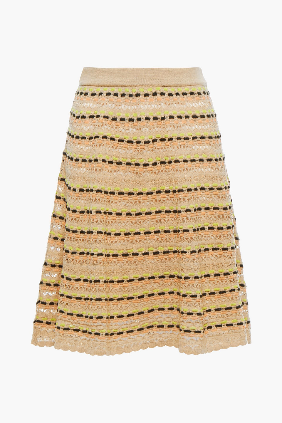 M Missoni Crochet-knit wool-blend mini skirt