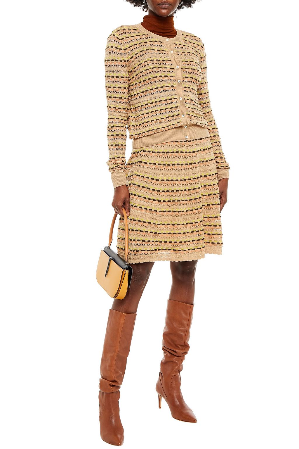 M MISSONI Crochet-knit wool-blend mini skirt