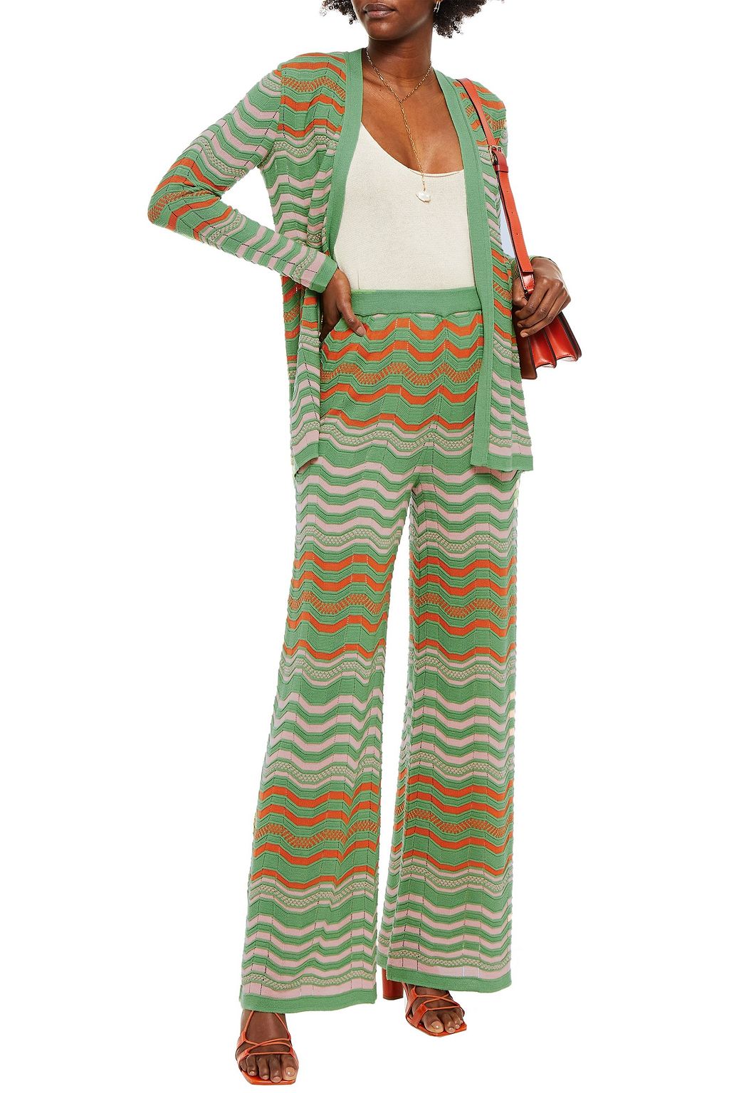 M MISSONI Crochet-knit wool wide-leg pants