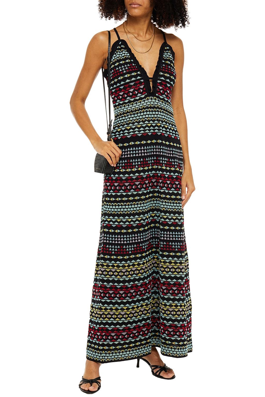 M MISSONI Metallic crochet-knit maxi dress