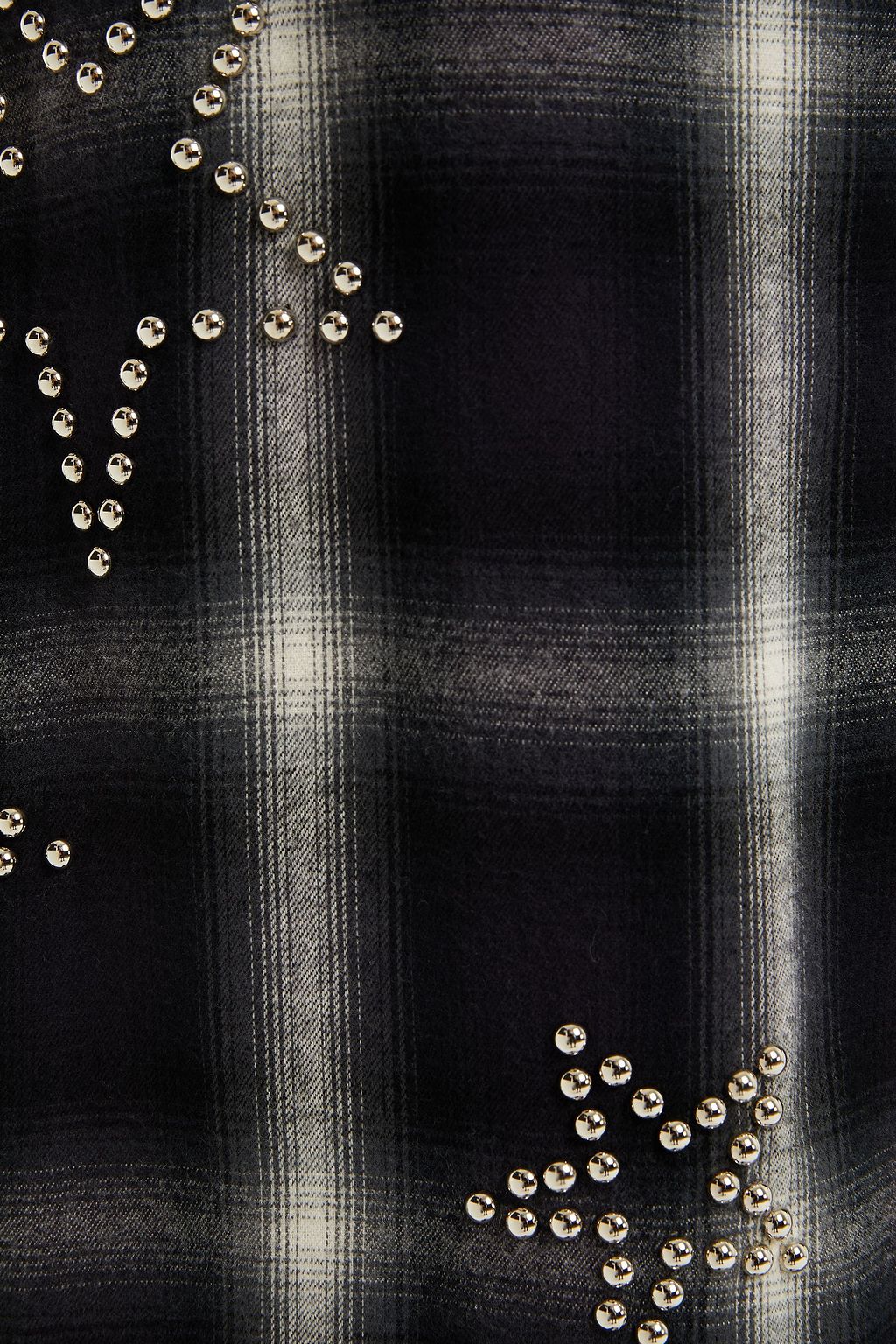 AMIRI Studded checked cotton-blend flannel maxi skirt