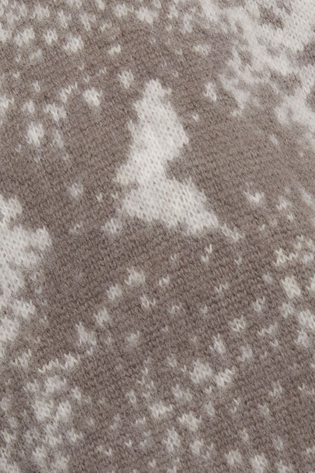 AMIRI Cropped frayed jacquard-knit wool and cashmere-blend sweater