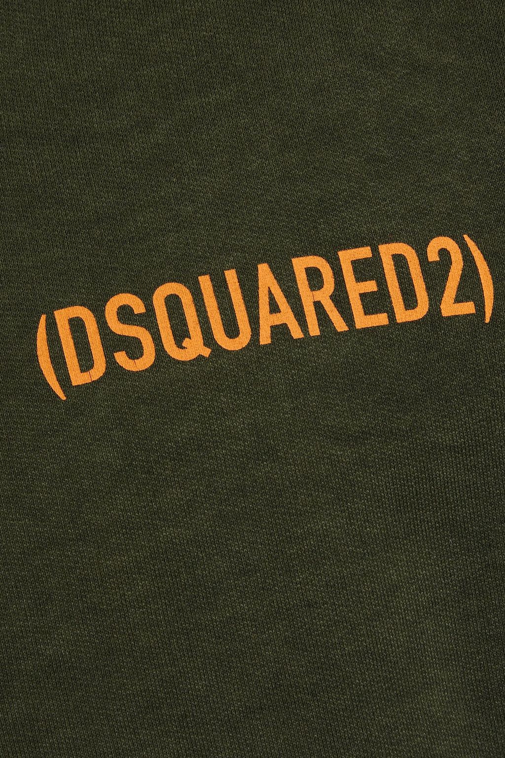 DSQUARED2 Printed cotton-fleece zip-up hoodie