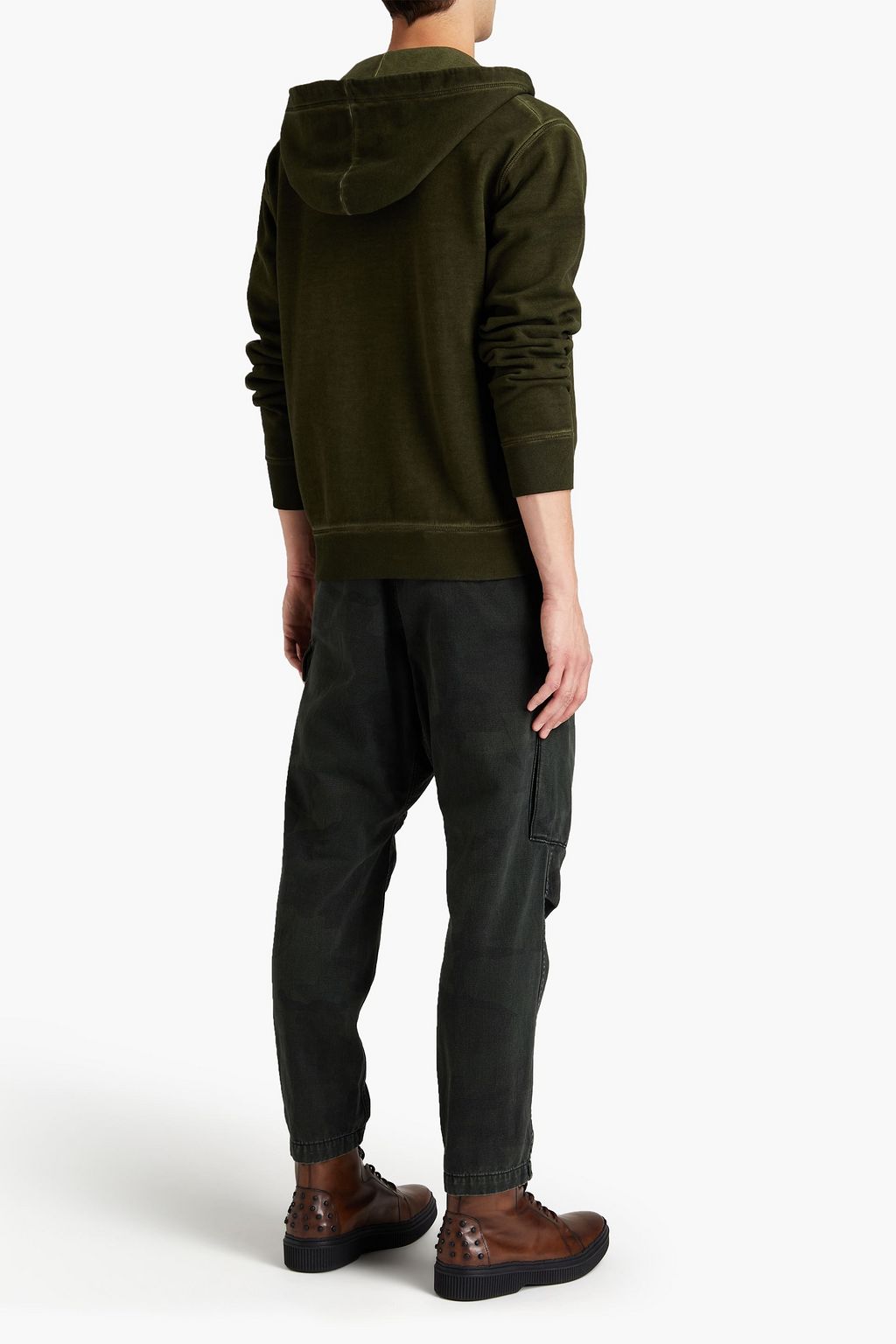 DSQUARED2 Printed cotton-fleece zip-up hoodie