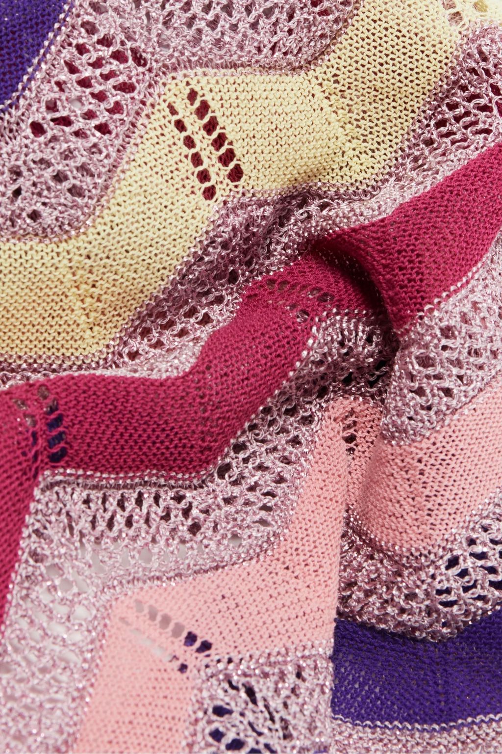 M MISSONI Metallic crochet-knit scarf