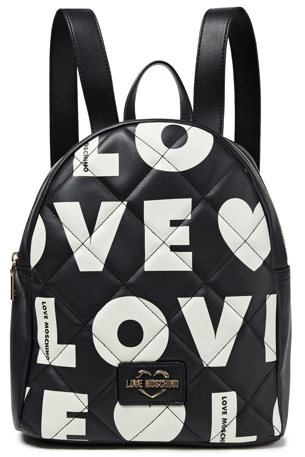 quilted faux leather backpack