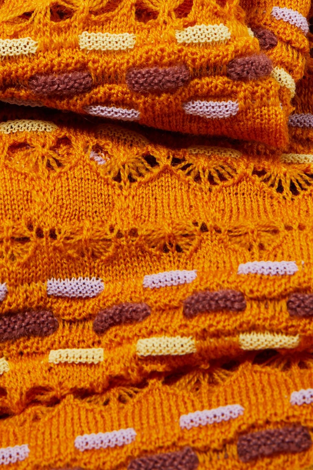 M MISSONI Crochet-knit wool-blend scarf