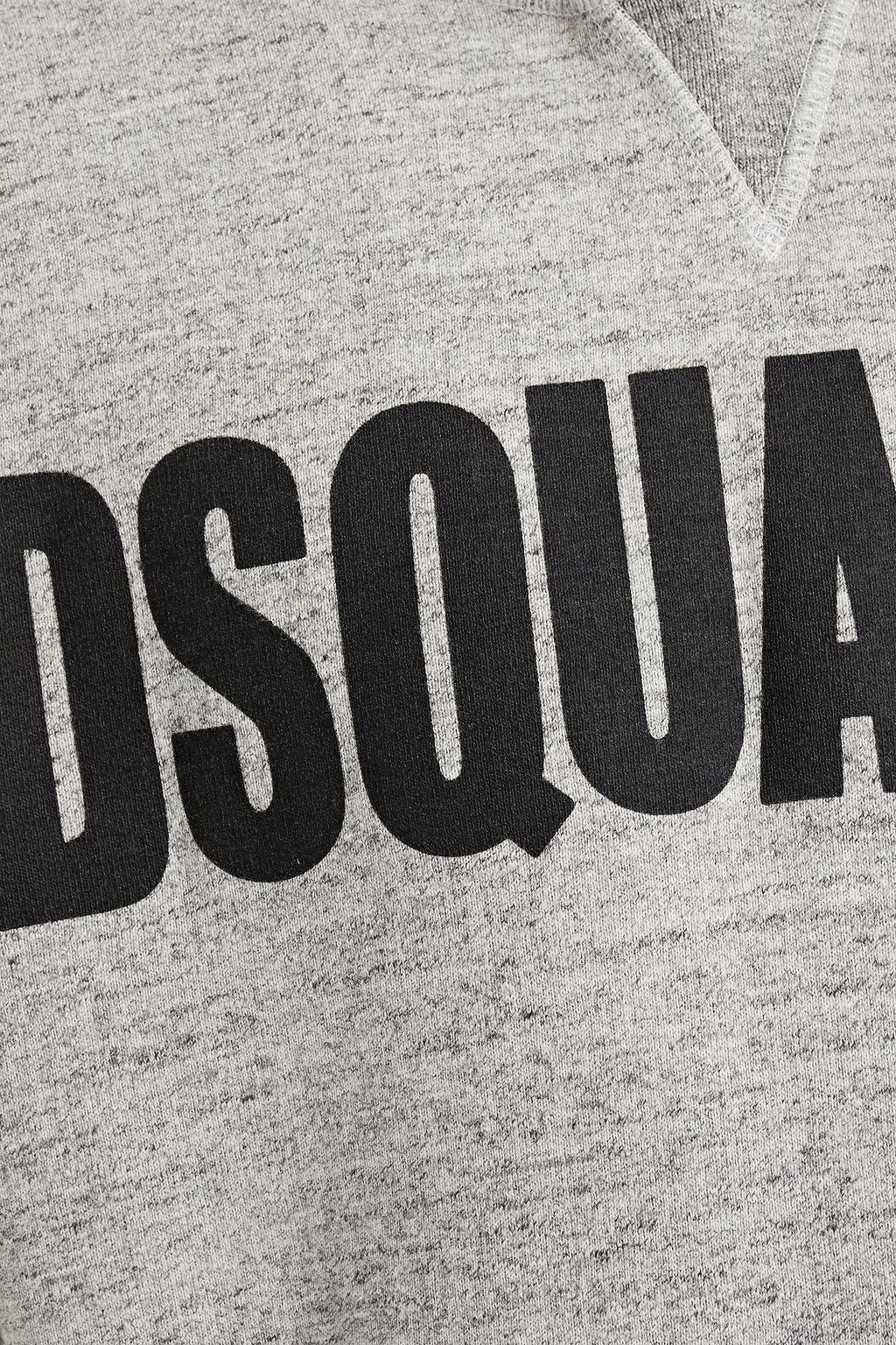 DSQUARED2 Printed mélange cotton-jersey hoodie