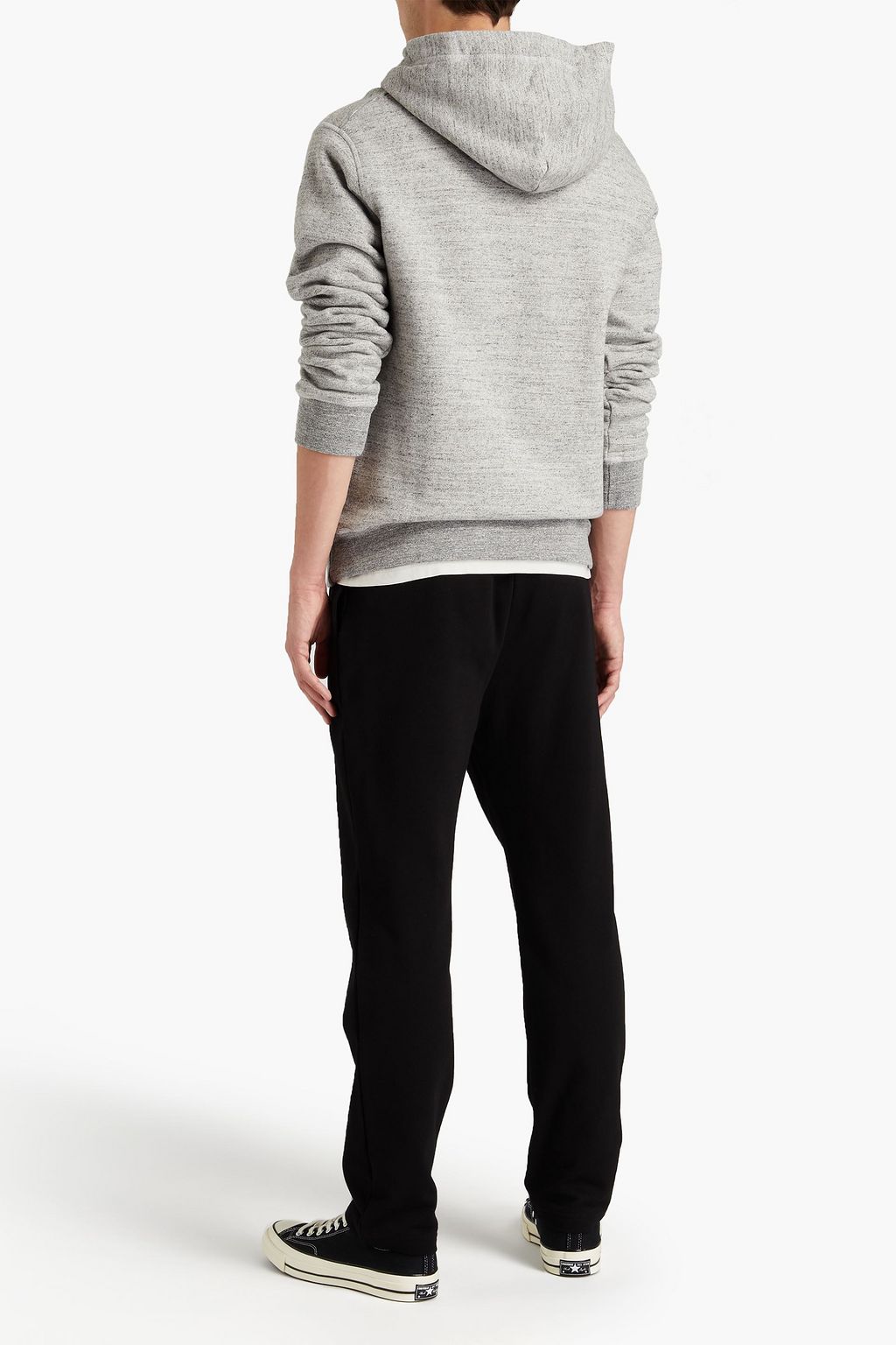DSQUARED2 Printed mélange cotton-jersey hoodie