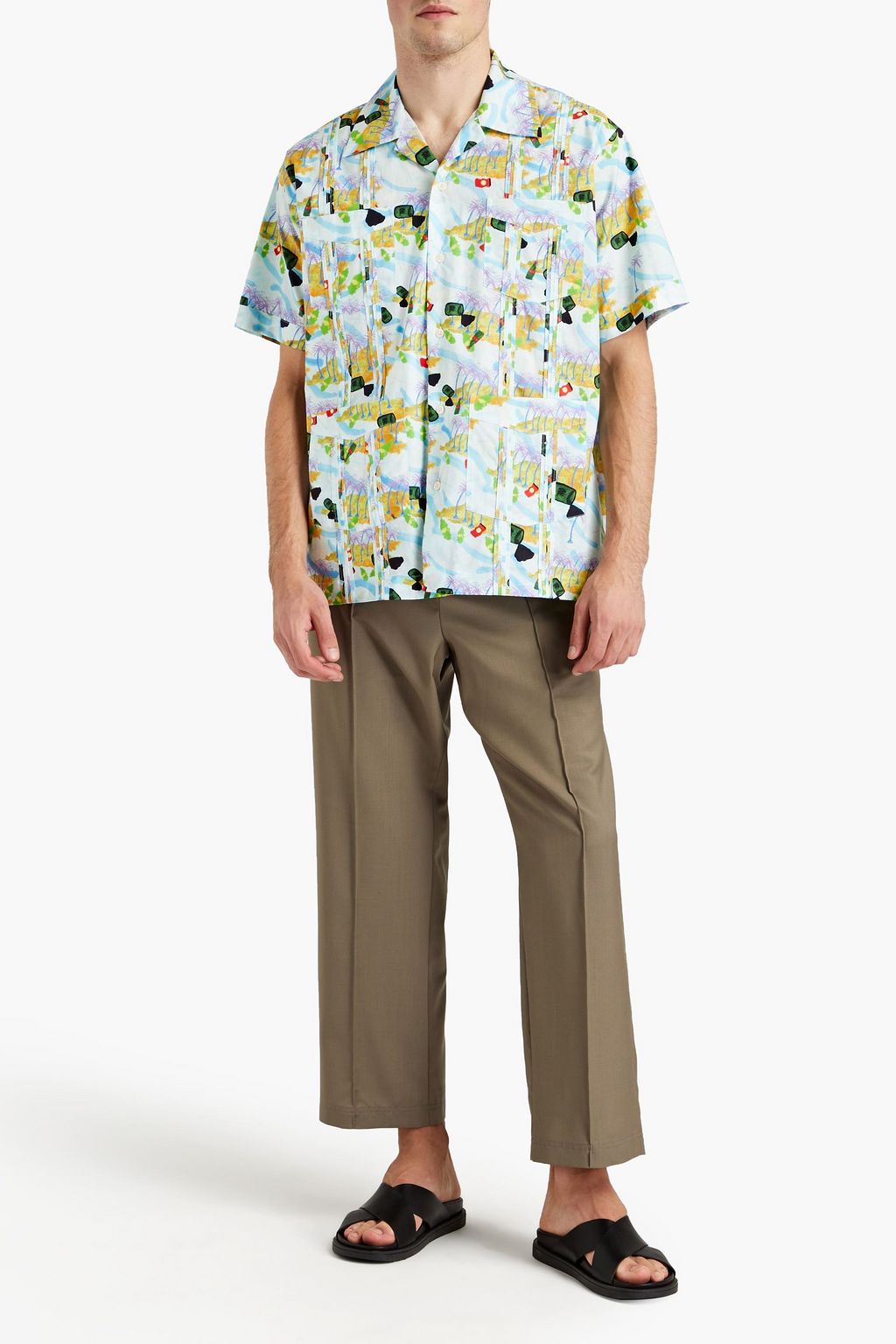 MARNI Printed cotton-poplin shirt