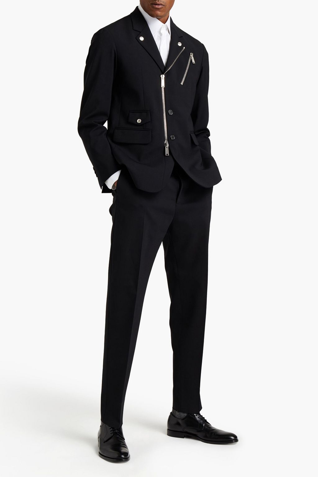 DSQUARED2 Zip-detailed stretch-wool crepe blazer