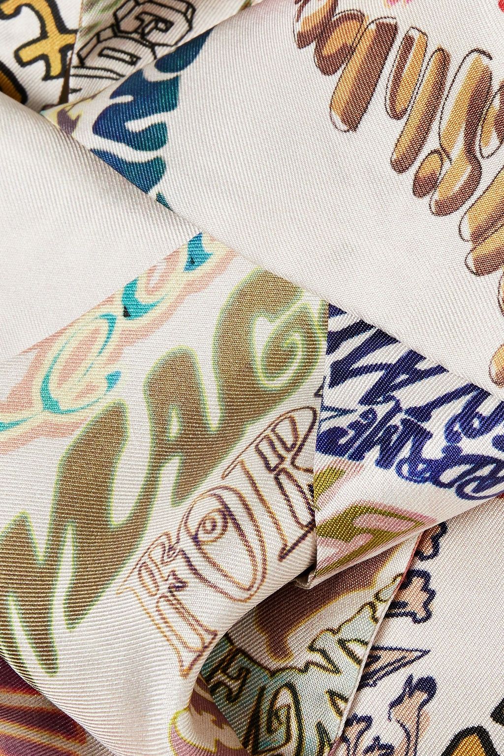 ZIMMERMANN Tassel-trimmed printed silk-twill scarf