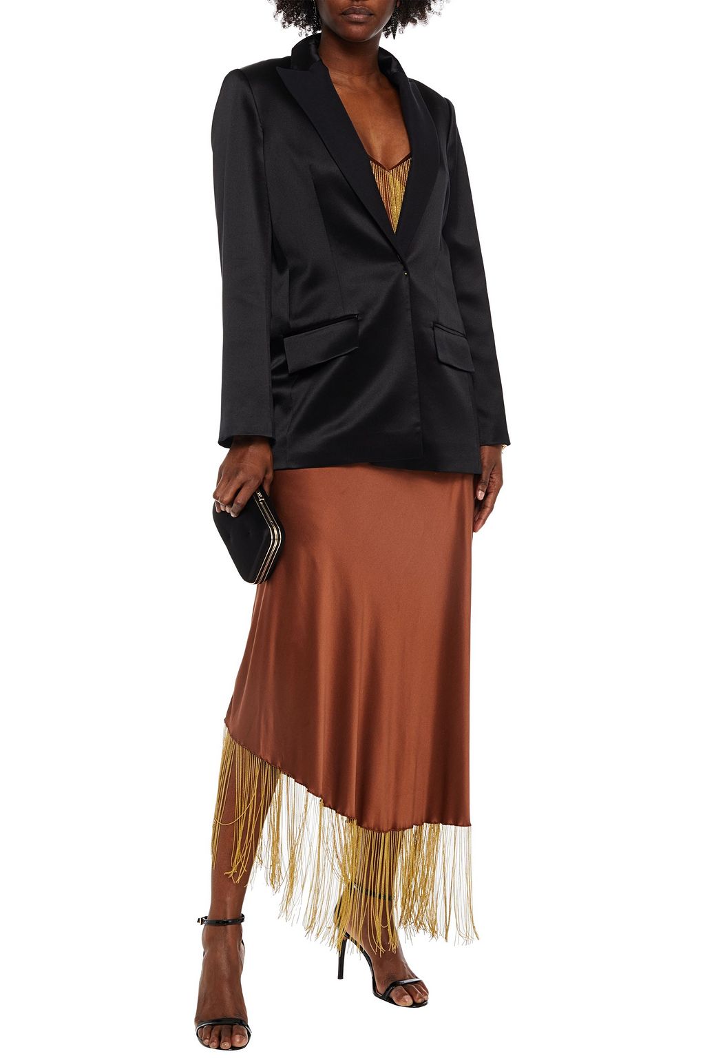 AMANDA WAKELEY Silk-satin crepe tuxedo jacket