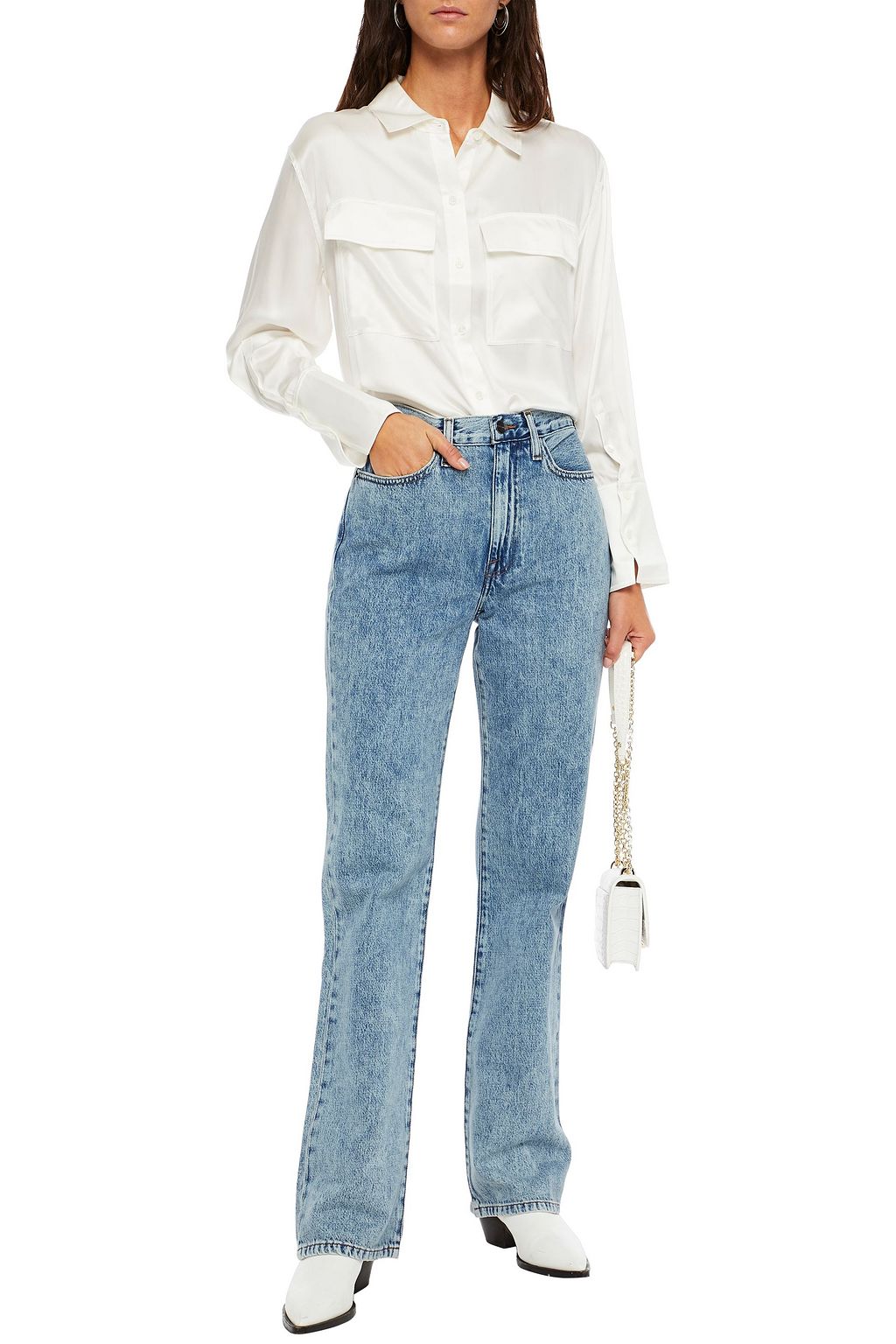 FRAME Silk-satin shirt