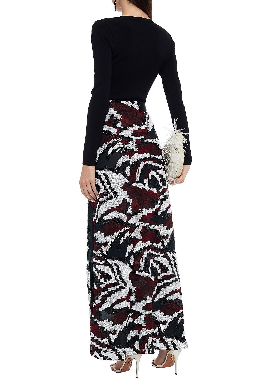AMANDA WAKELEY Belted embellished tulle maxi skirt