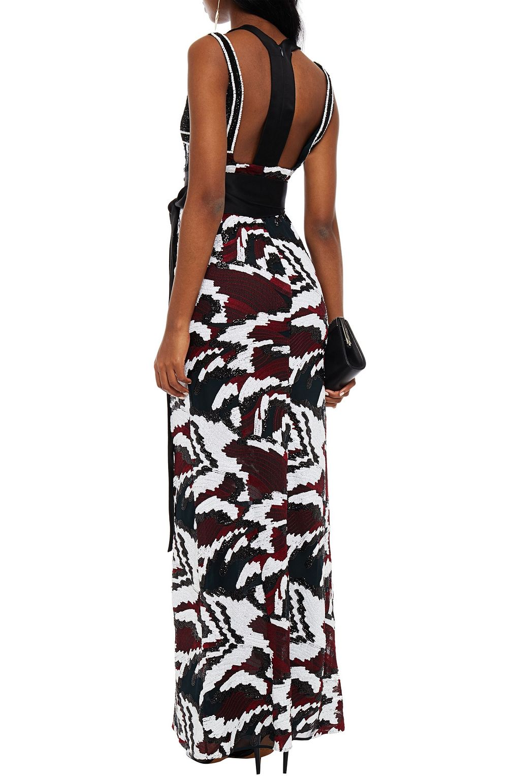 AMANDA WAKELEY Cutout sequin-embellished embroidered tulle maxi dress