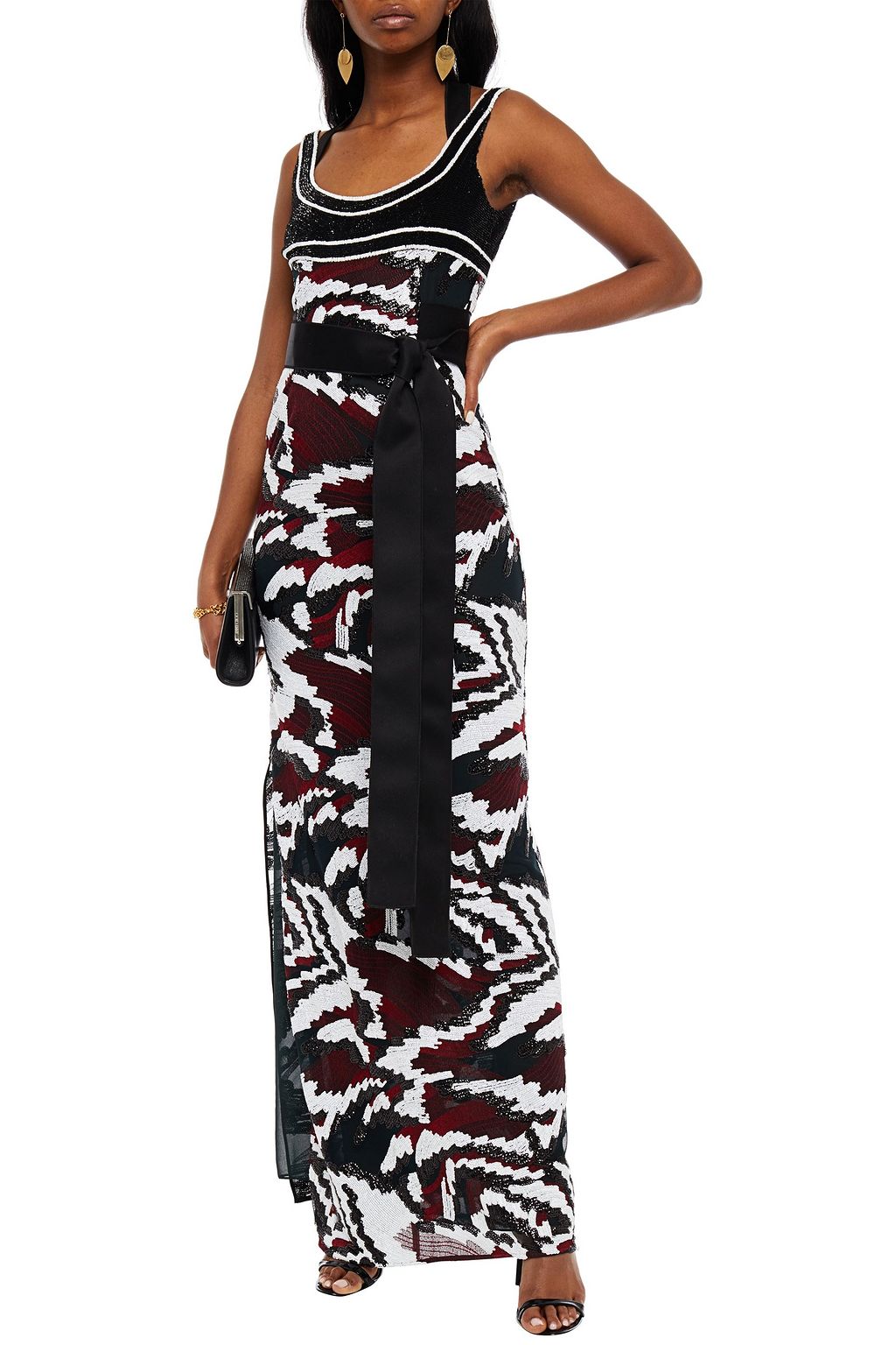 AMANDA WAKELEY Cutout sequin-embellished embroidered tulle maxi dress