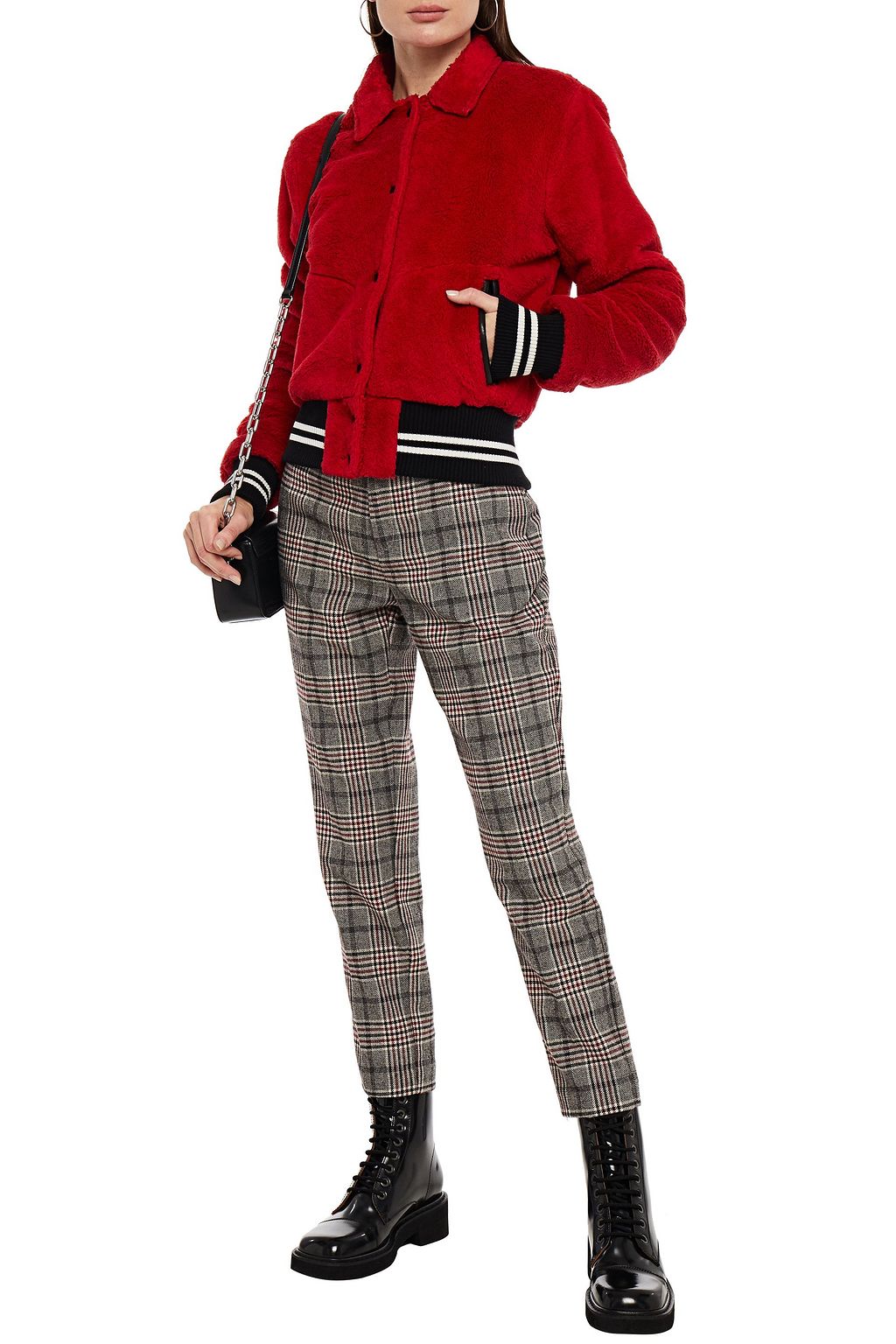 AMIRI Faux shearling cotton bomber jacket