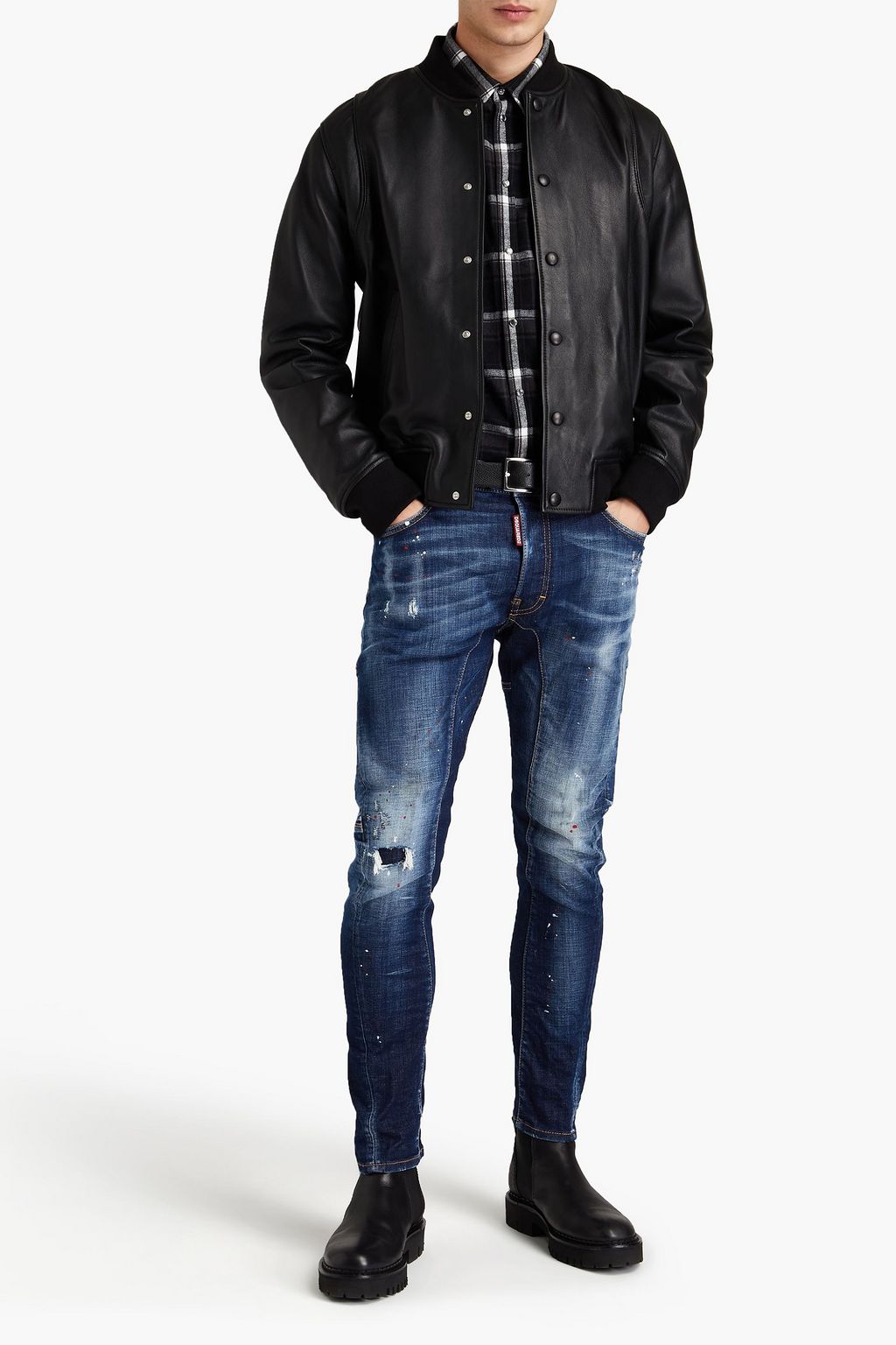 DSQUARED2 Leather bomber jacket