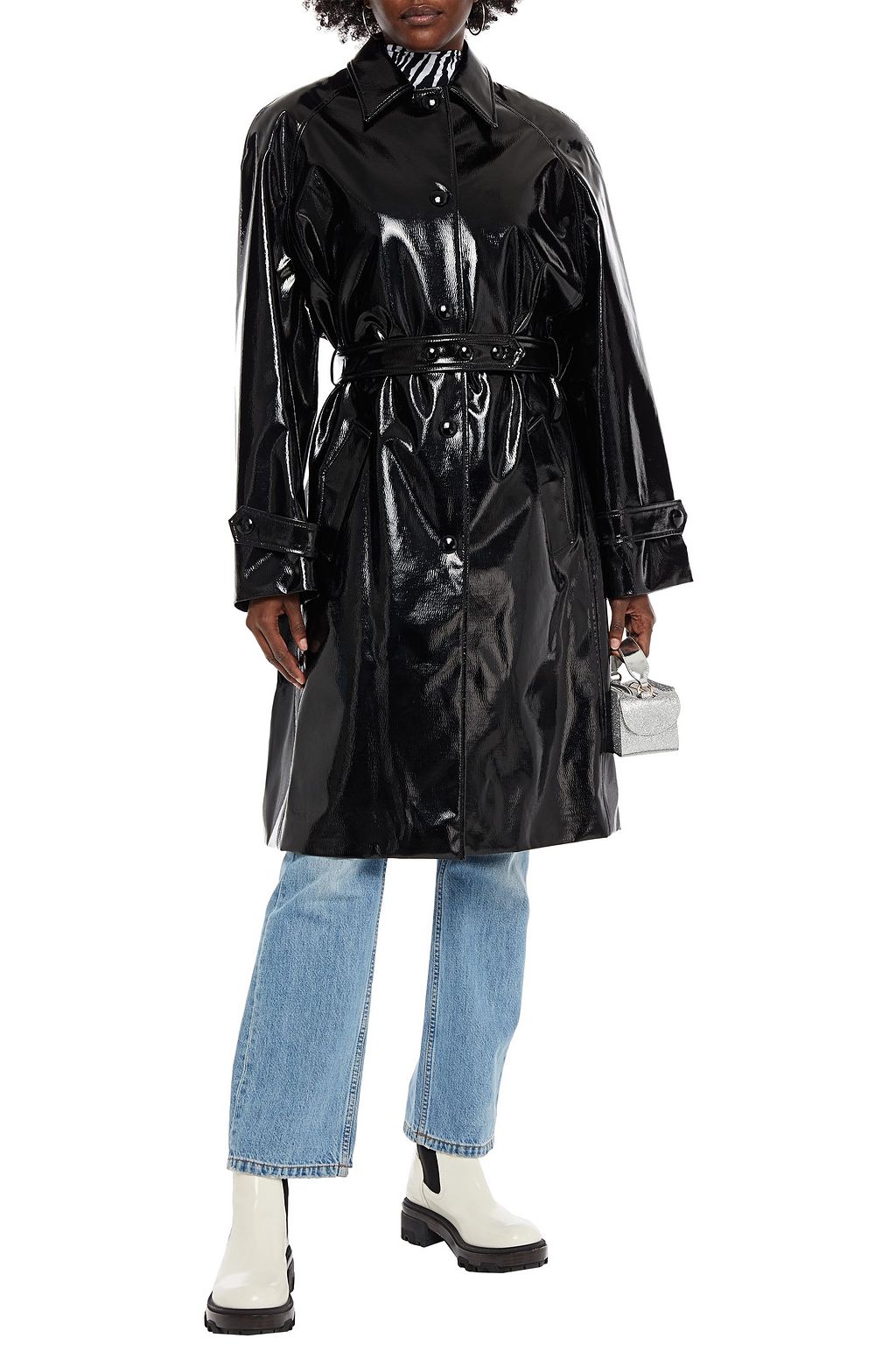 RABANNE Coated-gabardine trench coat