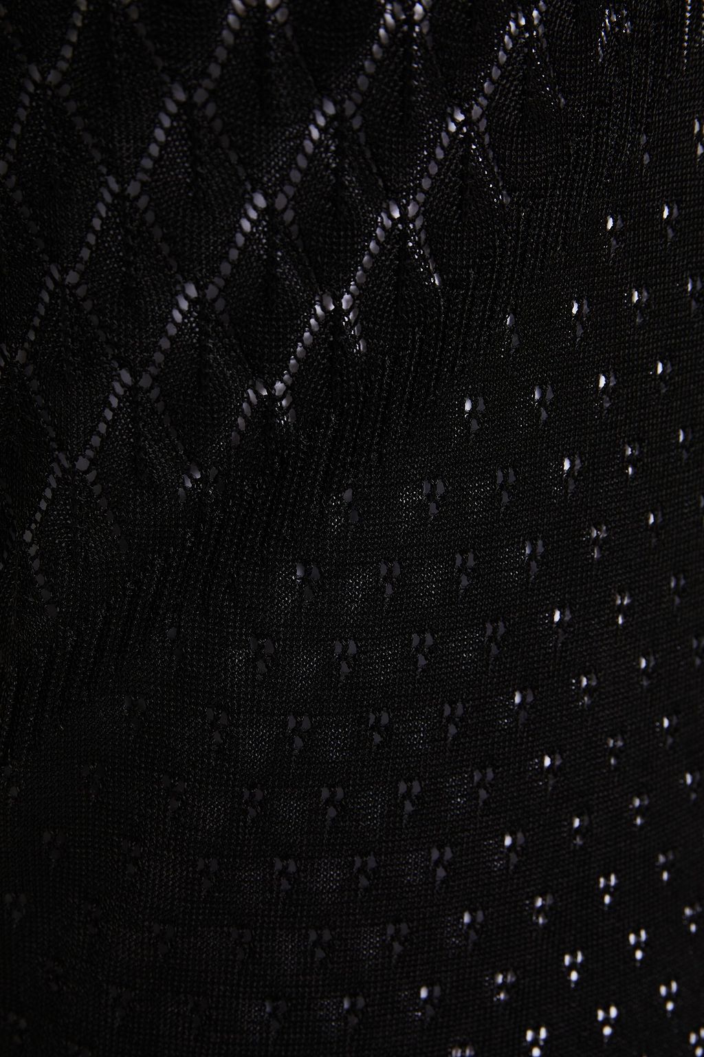 RABANNE Chain-trimmed pointelle-knit slip dress