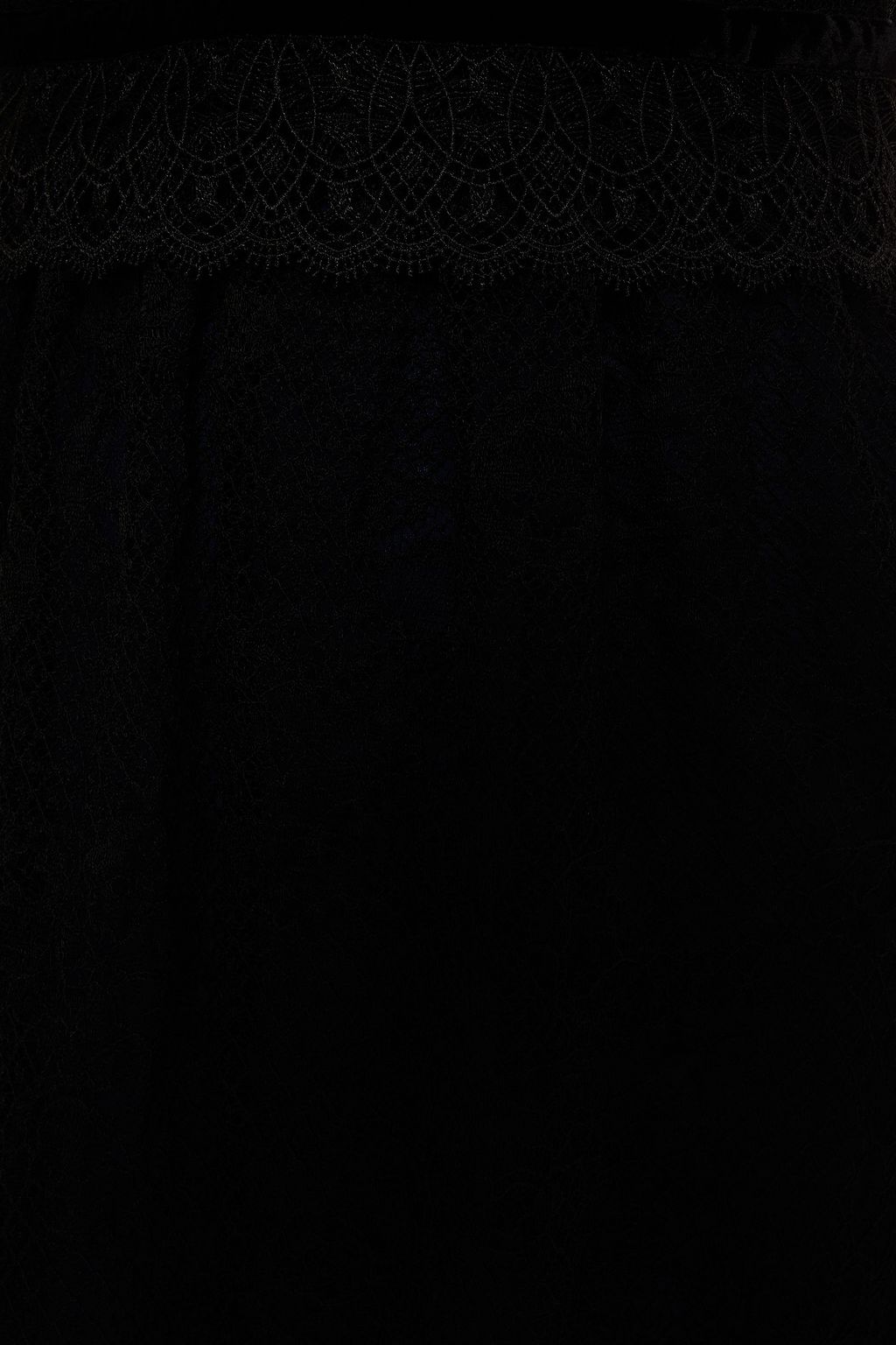 AMANDA WAKELEY Velvet-trimmed gathered lace maxi dress