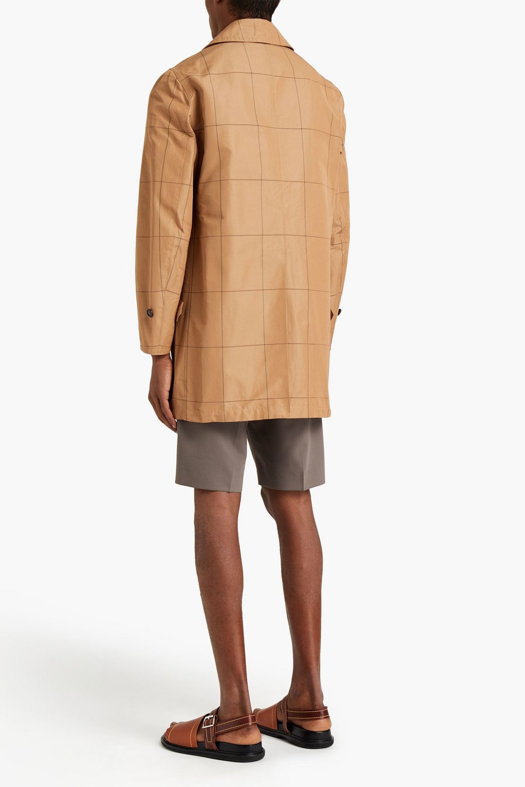 MARNI Doppelreihiger Mantel aus Jacquard mit Karomuster