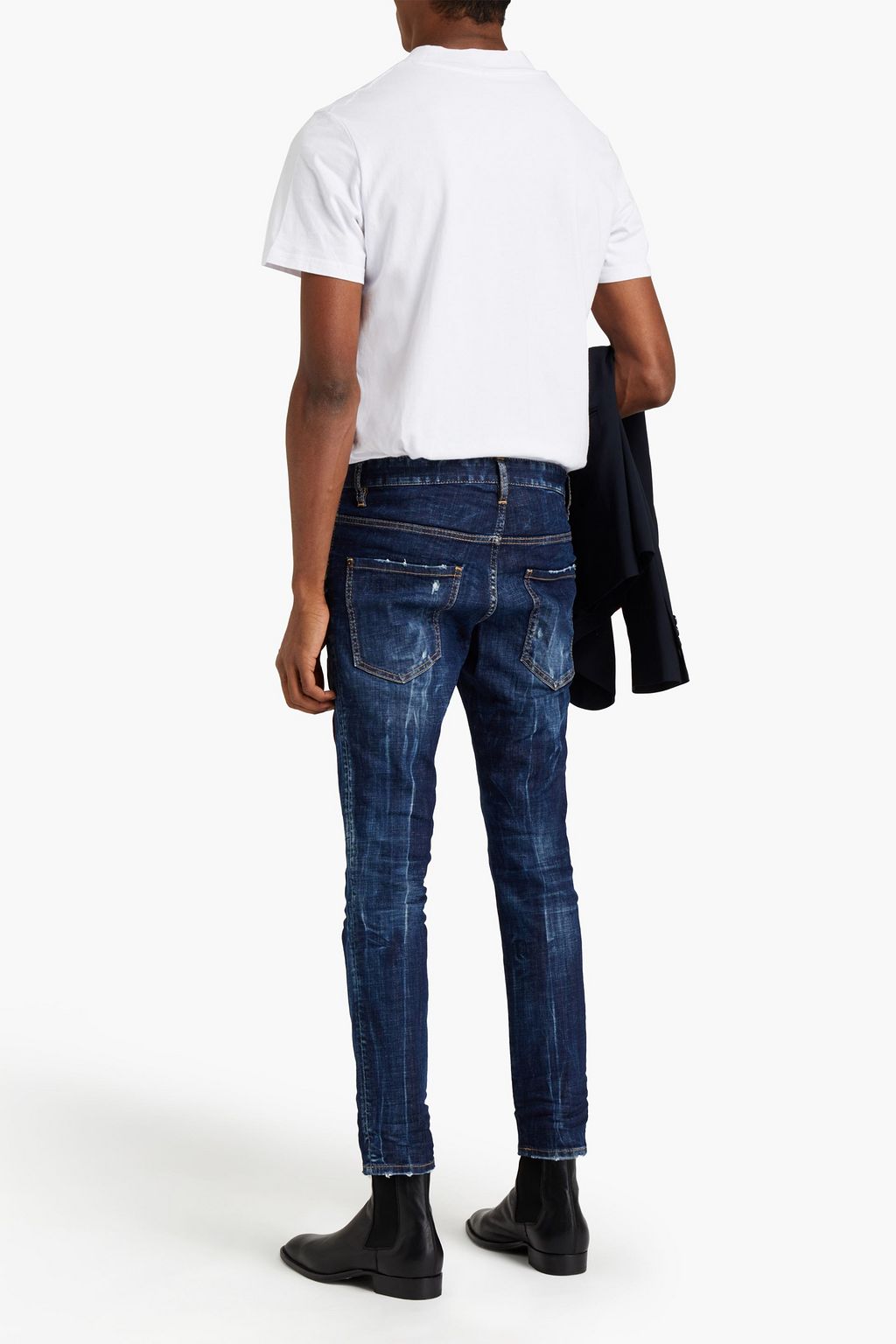 DSQUARED2 Skinny-fit appliquéd distressed denim jeans