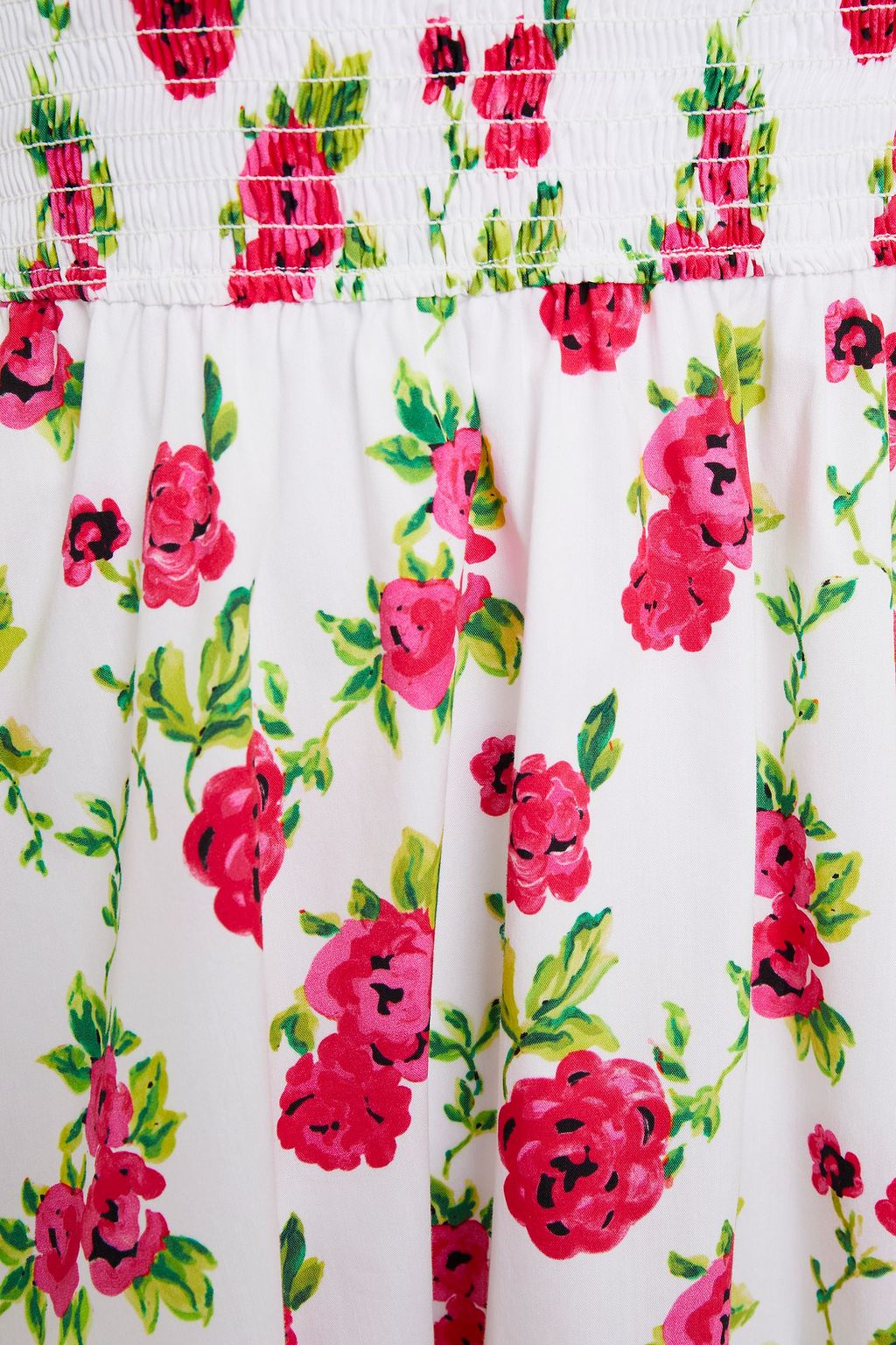 CAROLINE CONSTAS Shirred floral-print cotton-blend poplin mini dress