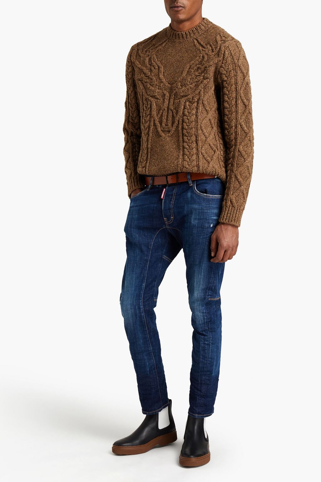 DSQUARED2 Slim-fit logo-appliquéd distressed denim jeans