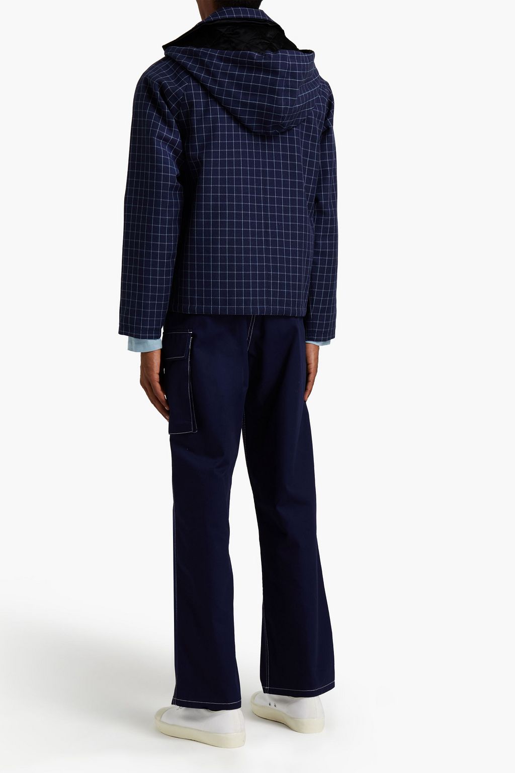 MARNI Reversible checked wool hooded jacket